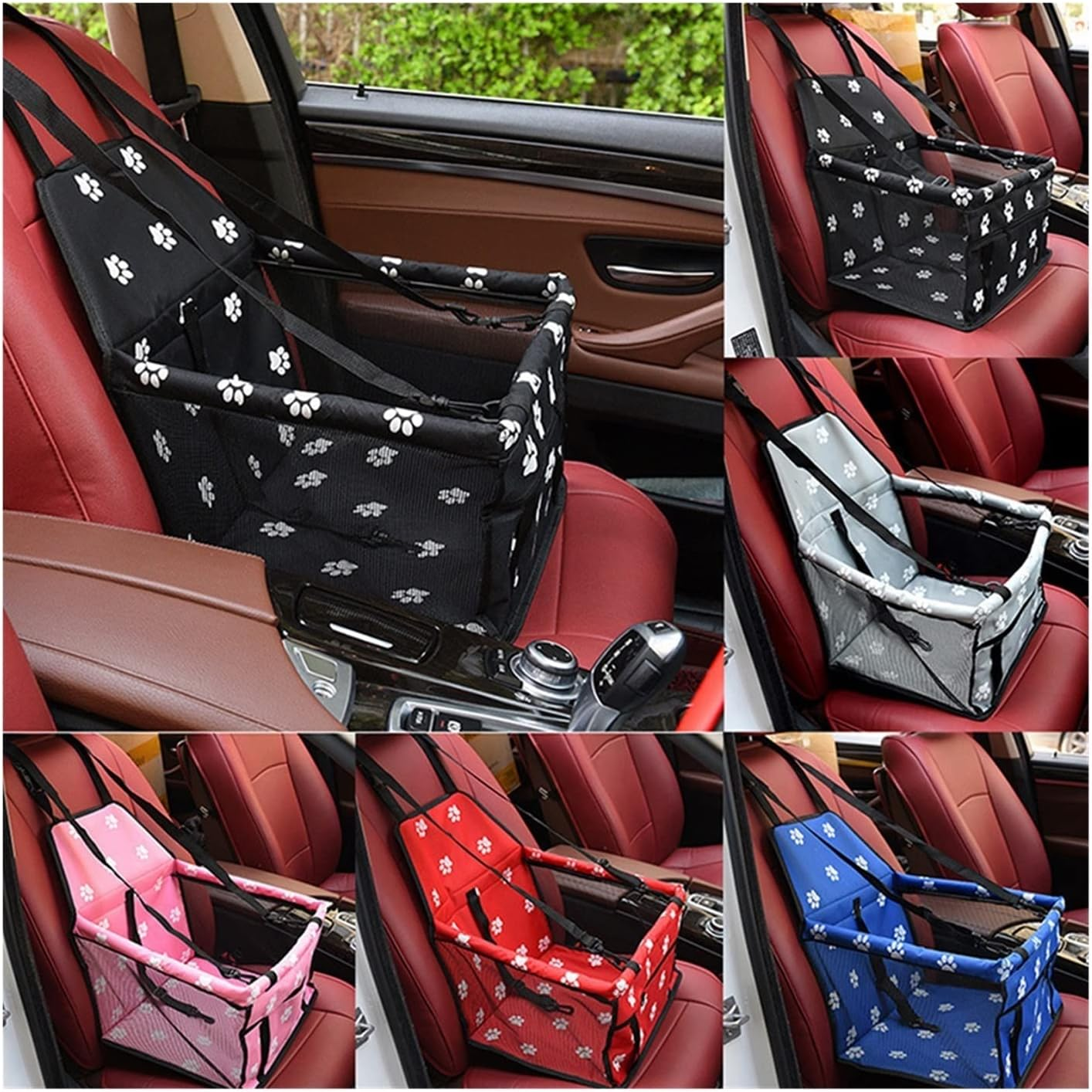 Dog Car Seat Cover Pet Dog Carrier Car Seat Cover Cushion Carry Dog Bag Car Travel Folding Hammock Dog Hammock(Size:Blue) image number 1