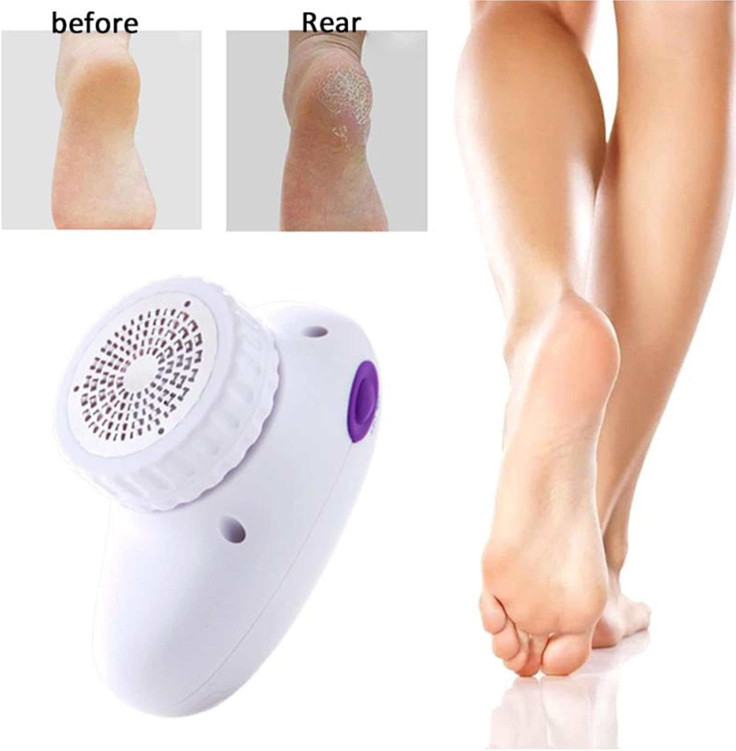 Hard Skin Remover Electric Foot Grinder Portable Rechargeable Callus Exfoliate Hard Skin Remover Pedicure Head Tools for Dry, Hard image number 3