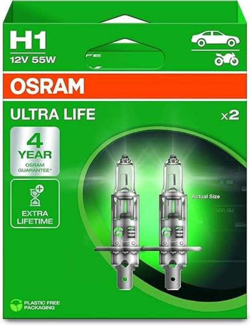 Osram Ultra Life H7 Halogen Headlight Bulb, 64210ULT-2HB, Hanging Box (Pack of 2), White image number 6