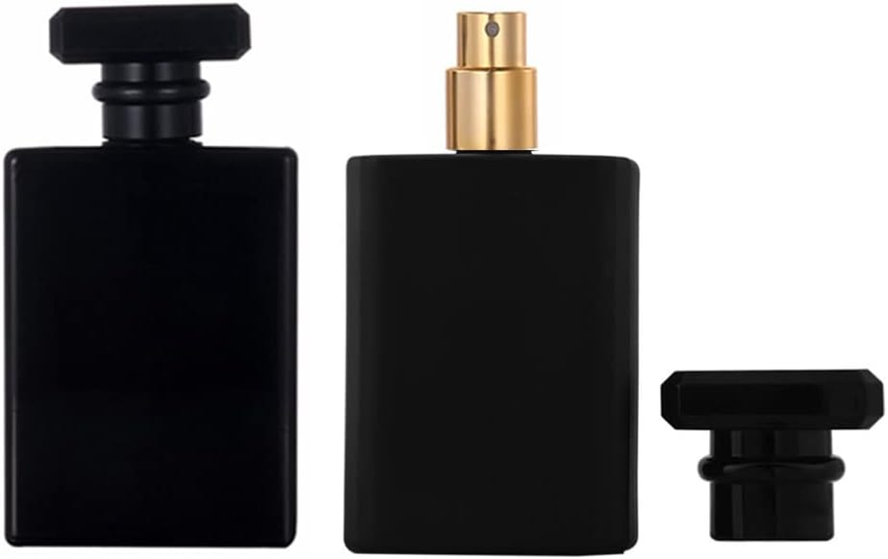 2 Pack 100Ml Clear Thick Glass Perfume Atomizer,Empty Refillable Perfume Spray Bottle for Men and Women,Portable Fragrance Fine Mist Spray Bottle Dispenser for Travel (Silver）