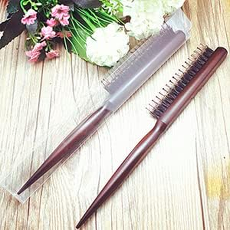 WOLINSPRING Little Wonder Boar & Tourmaline Nylon Bristle Brush with Rat Tail Handle for Back Combing, Volume Creation, and Hair Styling - Colors May Vary (T-3P) image number 2