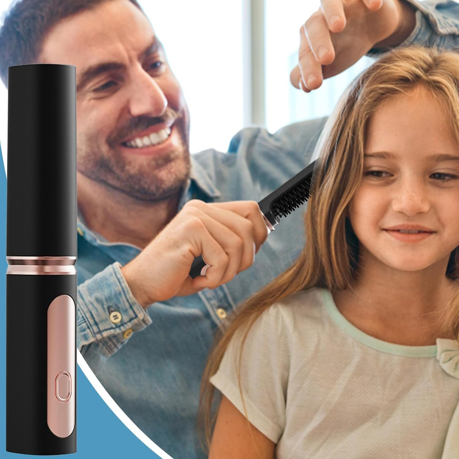 Meindin Hair Straightener Brush | Cordless Hair Straightening Brush,Usb Rechargeable Fast Heating Curling Iron Comb Styling Tools for Women Girls All Types Volumizing