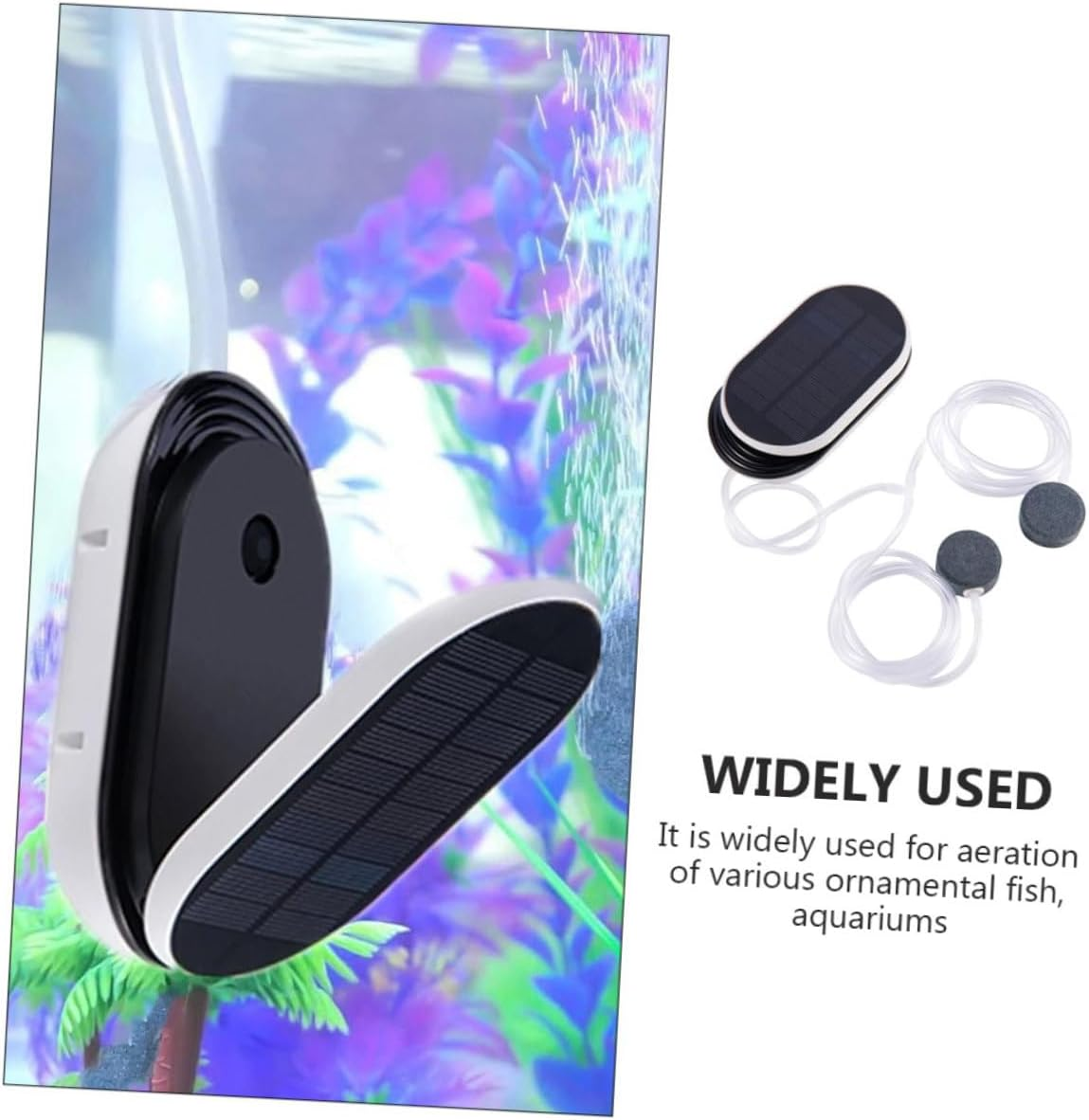 Solar Oxygen Pump with Pure Copper Core Portable Solar Powered Aerator Lightweight Outdoor Water Oxygenation Pump for Fish Tanks and Pools image number 4