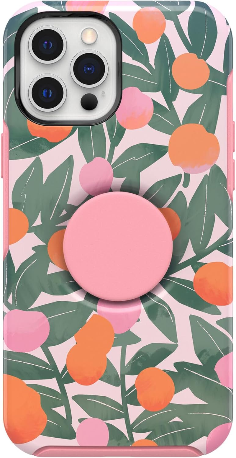 Otterbox + Pop Symmetry Series Case for Iphone 12 Pro Max (Only) - Non-Retail Packaging - Stay Peachy (Pink Graphic)