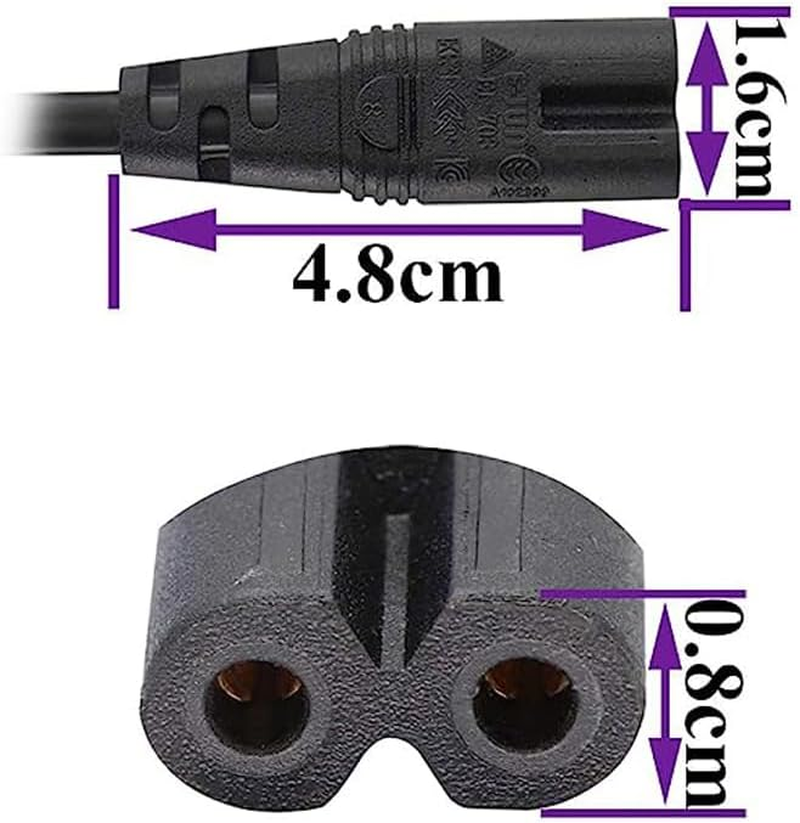 2M 2 Pin Core Figure 8 IEC-C7 AC Power Cord Cable Lead AU Plug (6.56Ft) Notebook, Laptop, Monitor, Camera, Charger, Printer, PS5,PS4 Etc (Black) image number 1