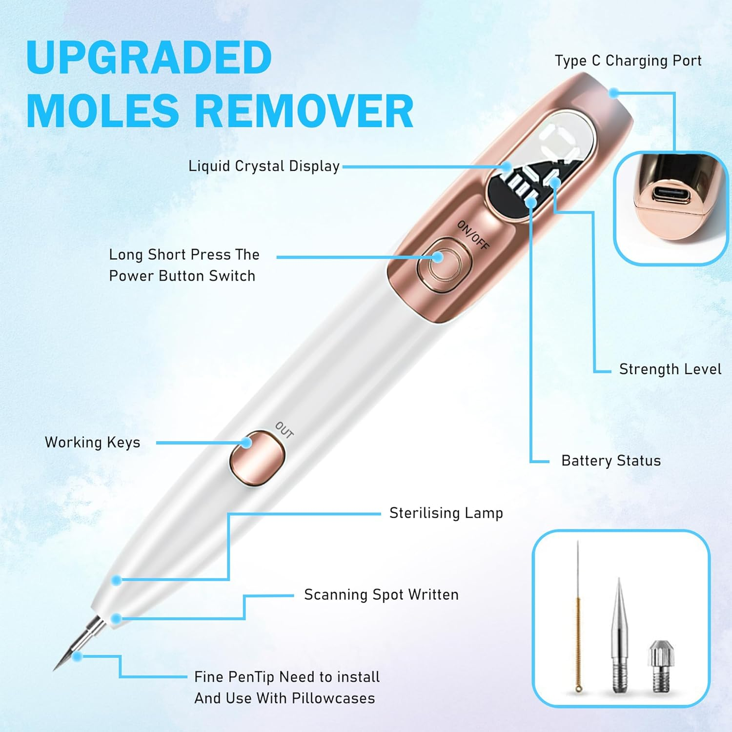 LARALA Skin Tag Remover Kit Plasma Pen for Face & Body, Fast and Easy Removal Pen for Warts, Nevus, Spot, Freckle, Tattoo image number 6