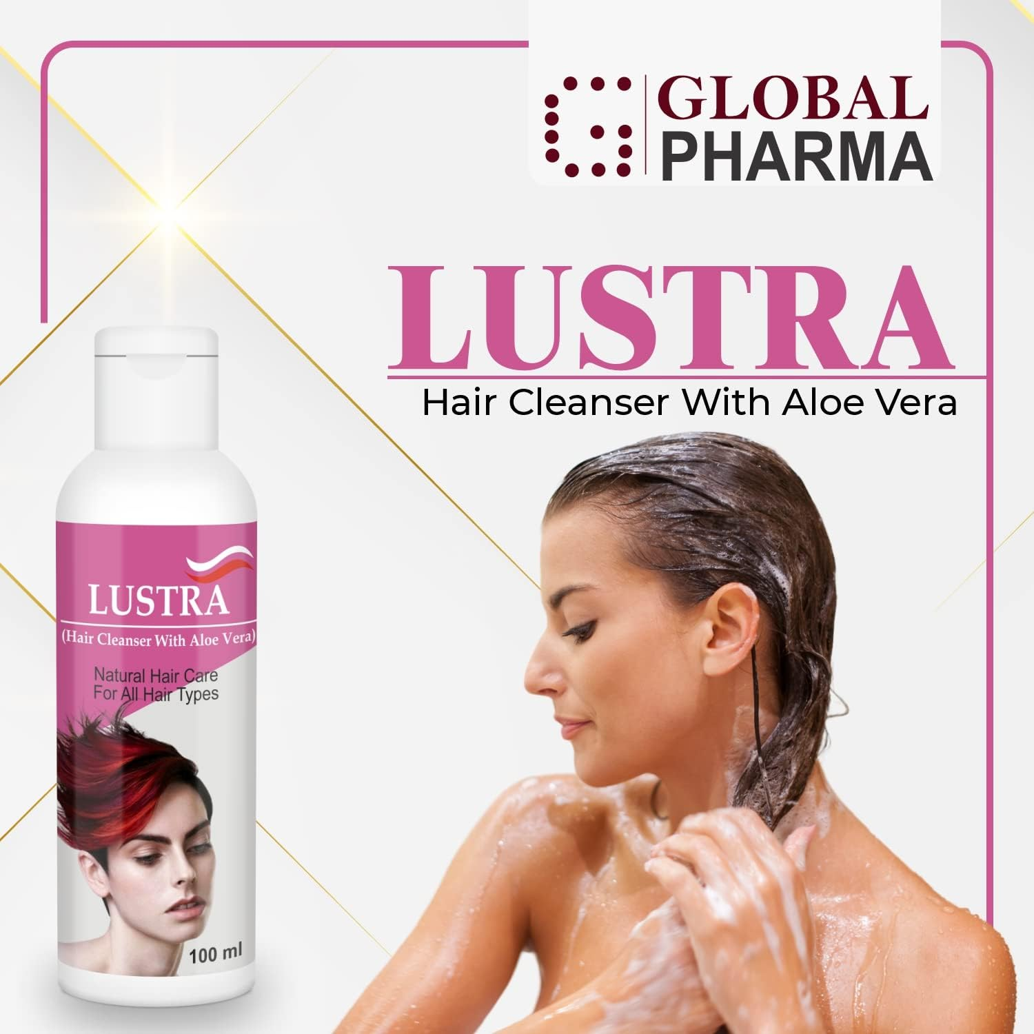 Global Pharma Lustra Hair Cleaner with Aloe Vera, 100 Ml image number 2
