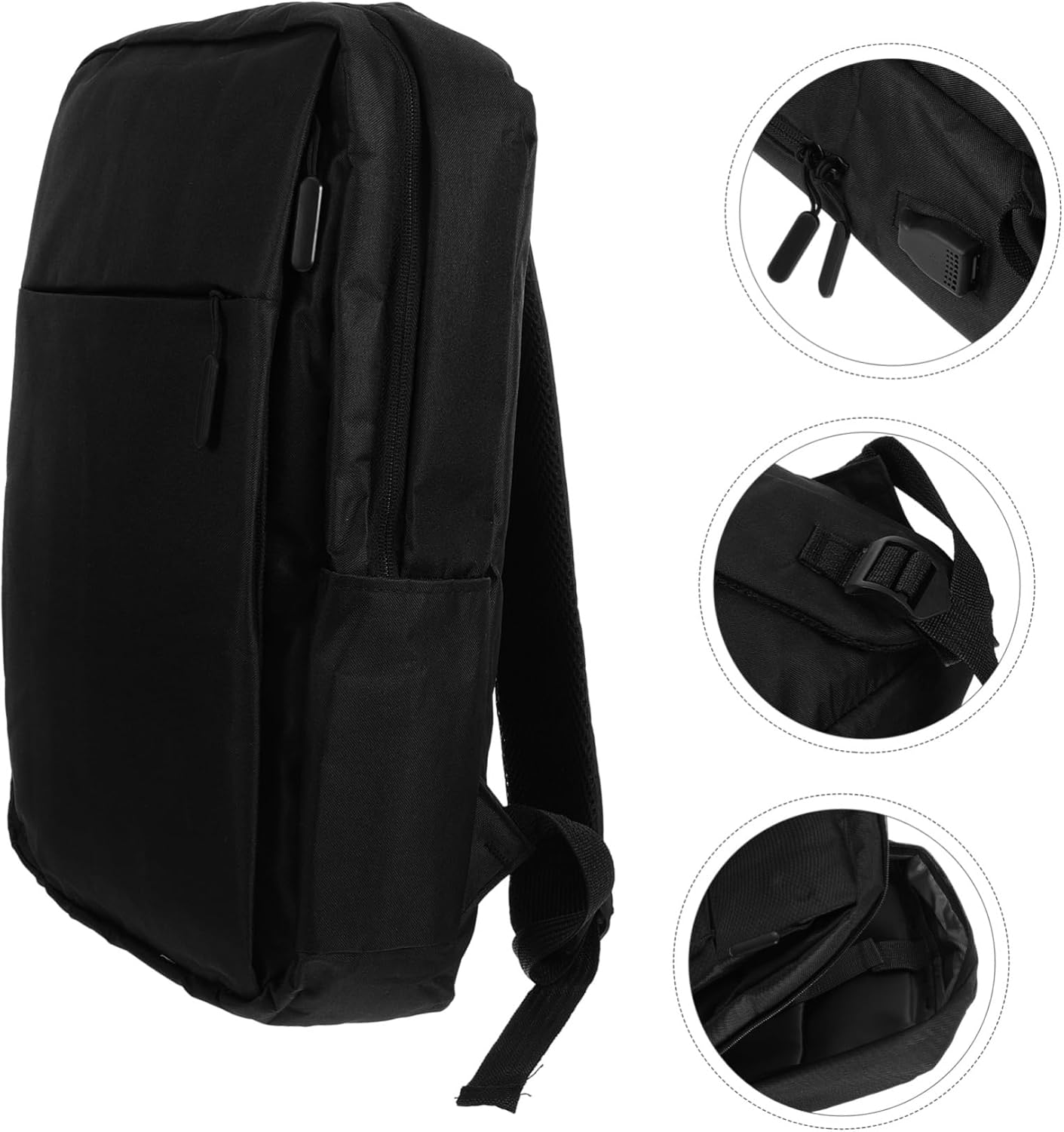 COMPUKAS Laptop Backpack Business Bag with Usb Charging Port Large Travel Computer Backpack for Men and Students Black