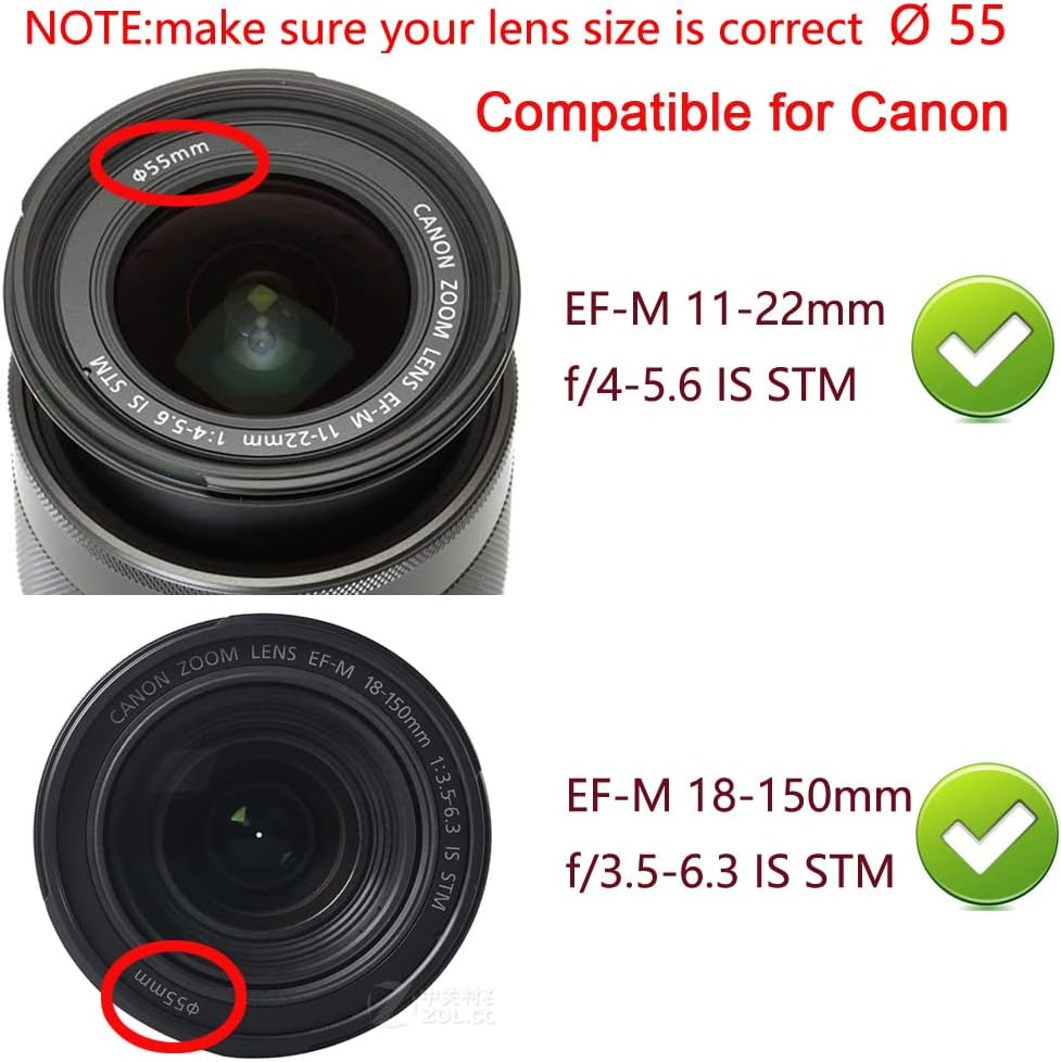 55Mm Lens Cover Cap Compatible for Nikon D3500 D5600 Kit AF-P 18-55Mm Lens (2 Pack) image number 2