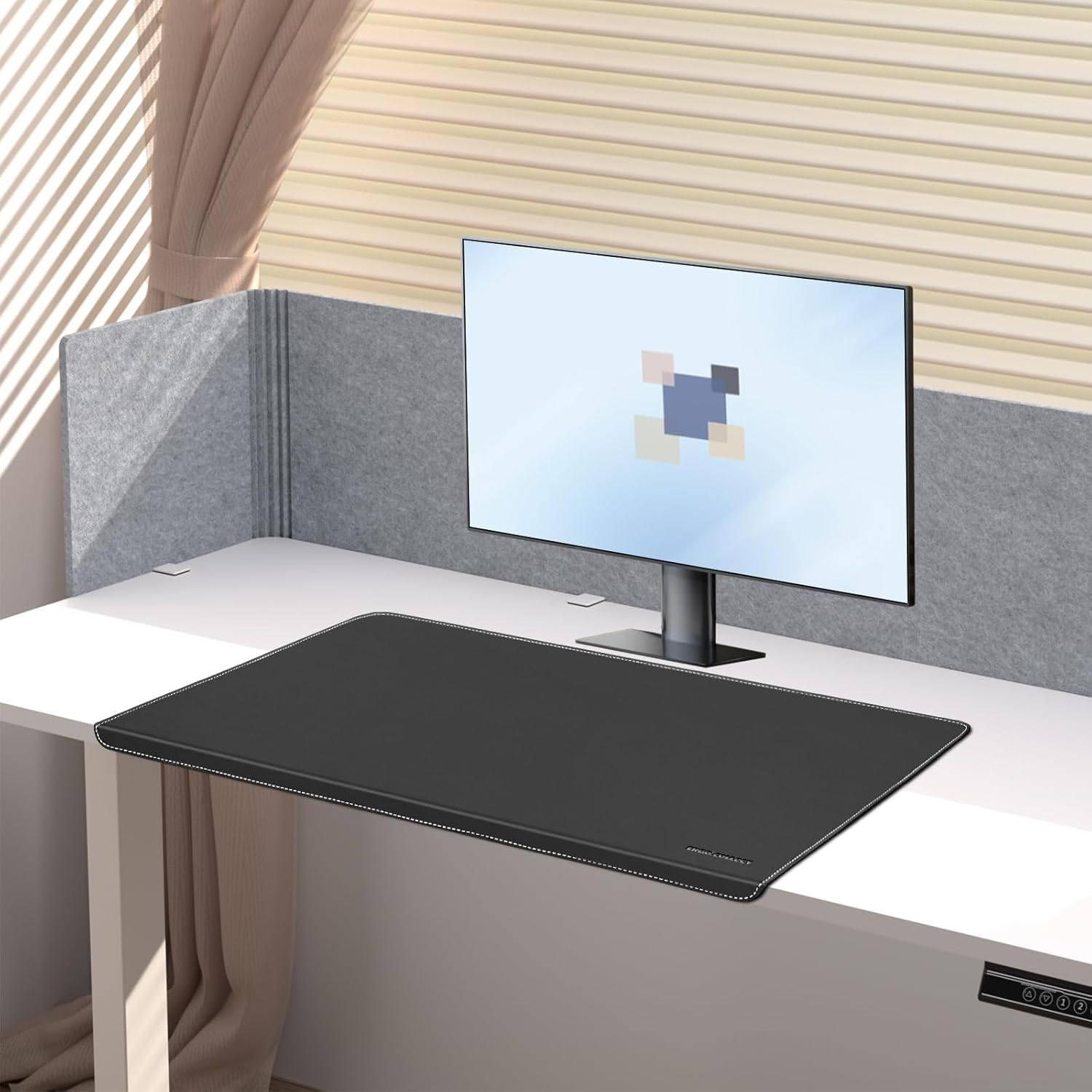 Non-Slip PU Leather Desk Mat,28.74" X 16.73" Desk Protector with Edge Protection,Waterproof Mouse Keyboard Gaming Writing Table Laptop Pad for Office and Home,Black image number 4