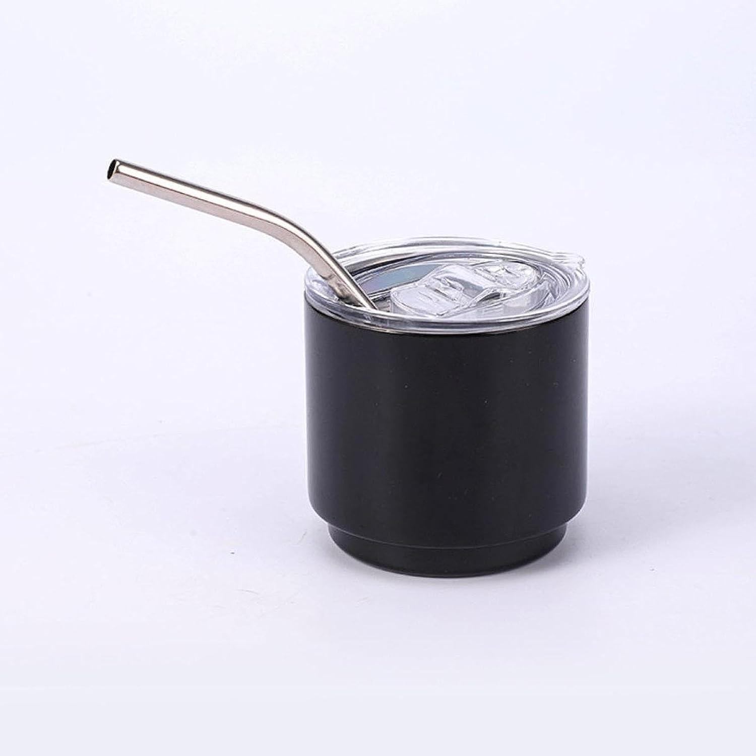 Eigell Stainless Steel Cup Mini Car Cup 4Oz Metal Cup Ultralight Drinking Cup Outdoor Milk Coffee Mug for Traveling Camping Picnic, Black