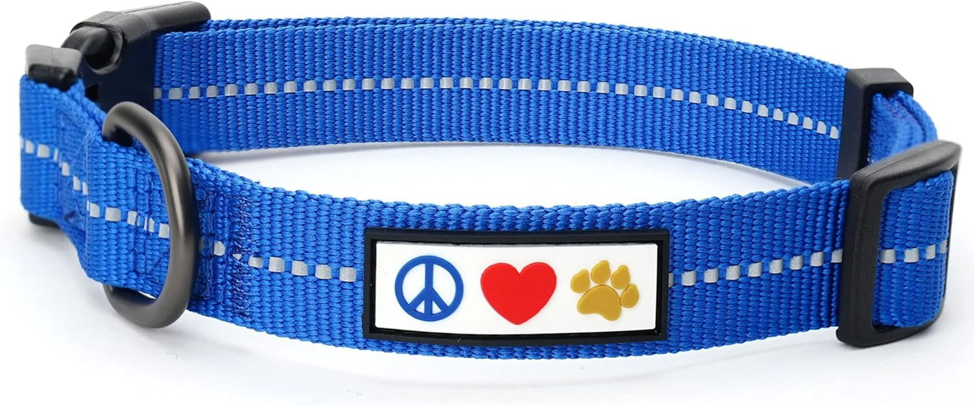 Pawtitas Extra Small XS Reflective Dog Collar - Black, Striped Nylon, Adjustable, Easy to Clean - Suitable for Small Dogs, Dog Training - Yorkie, Chihuahua, Maltese, Shih Tzu, Pomeranian