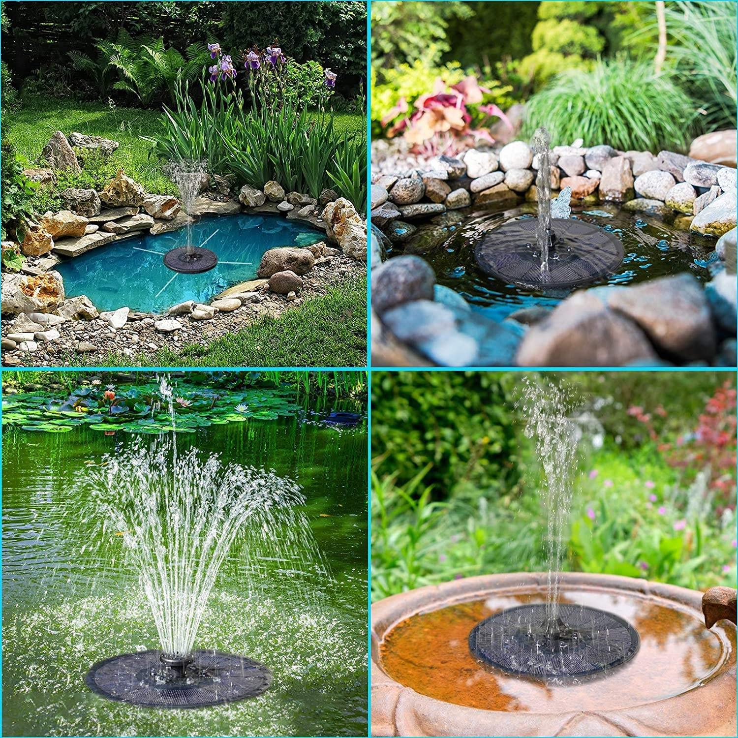 AUS Living Solar Fountain 3W with Battery & Leds, Floats in Bird Bath, Water Feature for Garden, Pool, Outdoor Pond. Simple to Use, No Power Cables Required image number 3