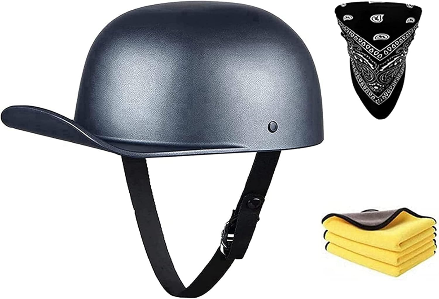 Retro Baseball Cap Motorcycle Half Helmet, ECE Approved Half Face Helmets Lightweight Adult Open Face Half Helmet for Men Women Scooter Touring Moped Street Helme E,L=56-58CM