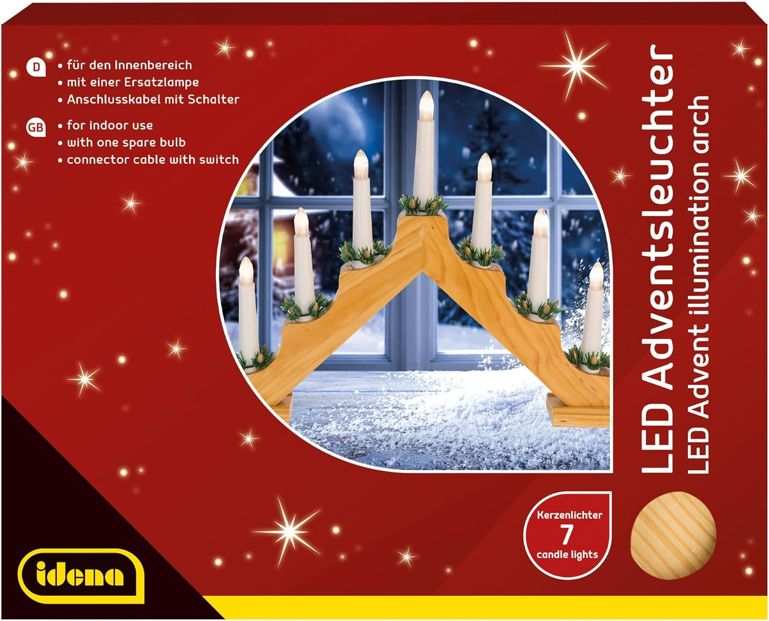 Idena 8582088 LED Advent Arc 7 Bulbs Plain image number 1