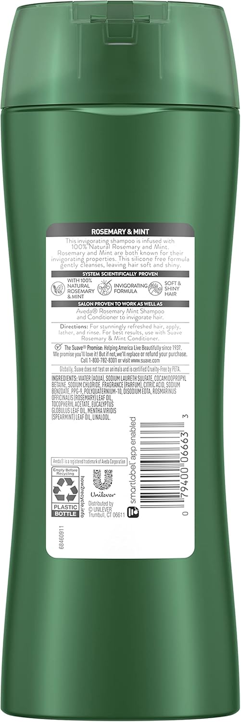 Suave Shampoo to Revitalize Hair Rosemary and Mint Invigorating for Dry Hair,12.6 Fl Oz (Pack of 6) image number 5
