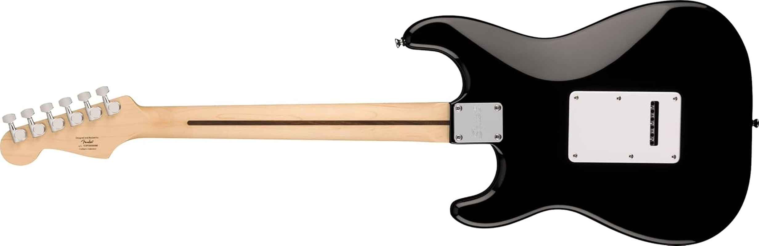 Fender Squier by Fender Sonic Stratocaster Electric Guitar, Maple Fingerboard, White Pickguard, Black, Comes with Free Virtual Lessons image number 5