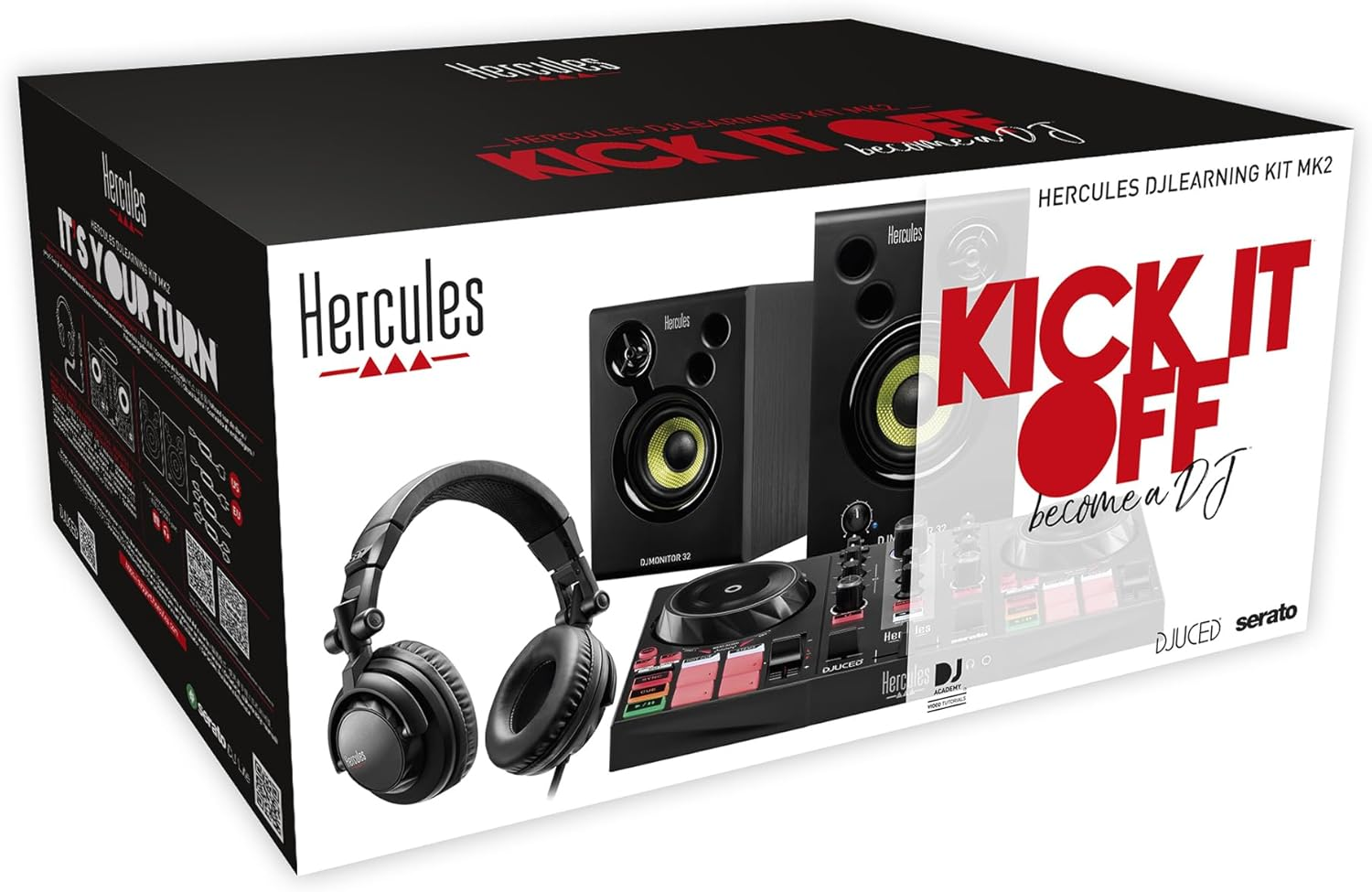Hercules Djlearning Kit MK II Including the DJ Inpulse 200 MK II Controller, HD45 Headphones and DJ Monitor 32 Speakers image number 2