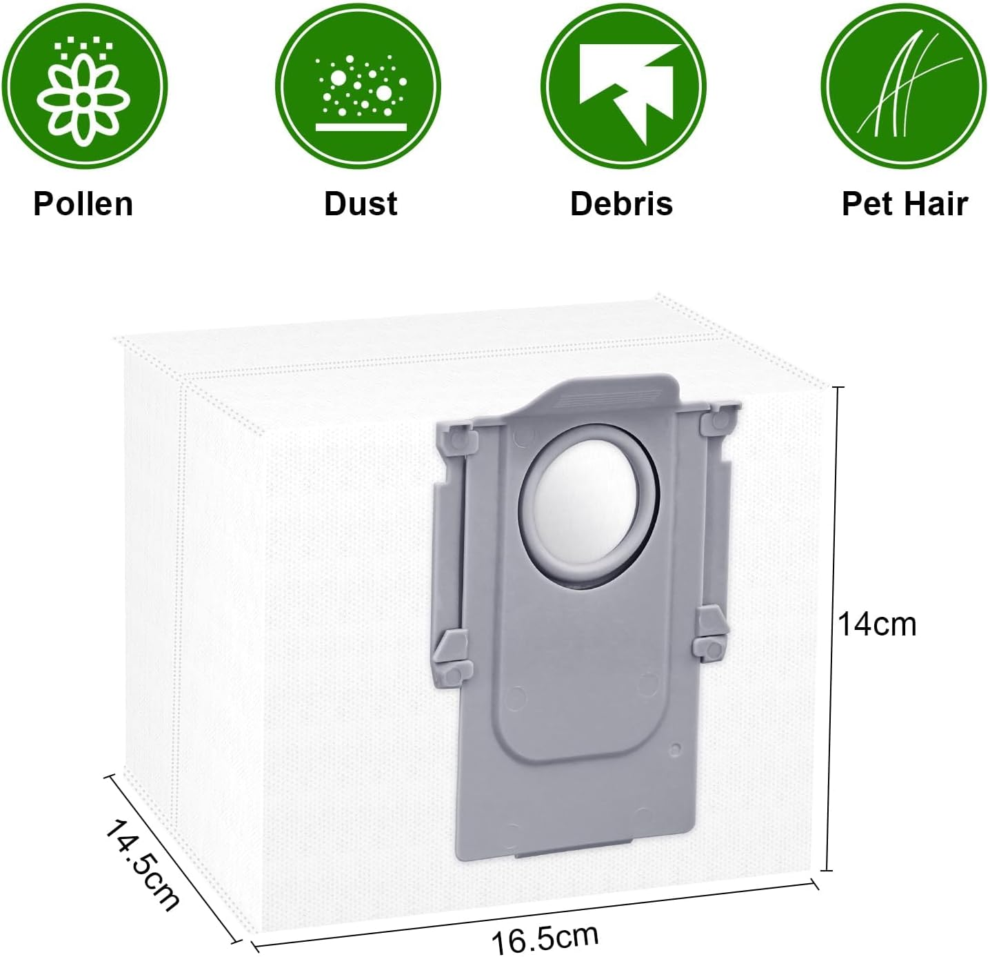 12 Pack S8+ Dust Bags for Roborock S8 Pro Ultra, S7 Maxv Ultra, S7 Max Ultra, S7 Pro Ultra, Q7T+, Q7+, Q7 Max, Q7 Max+, Q8 Max+, Q5, Q5+, Q5 Pro+ Robot Vacuum Dust Collection Bag- 3.6L Large Capacit image number 6