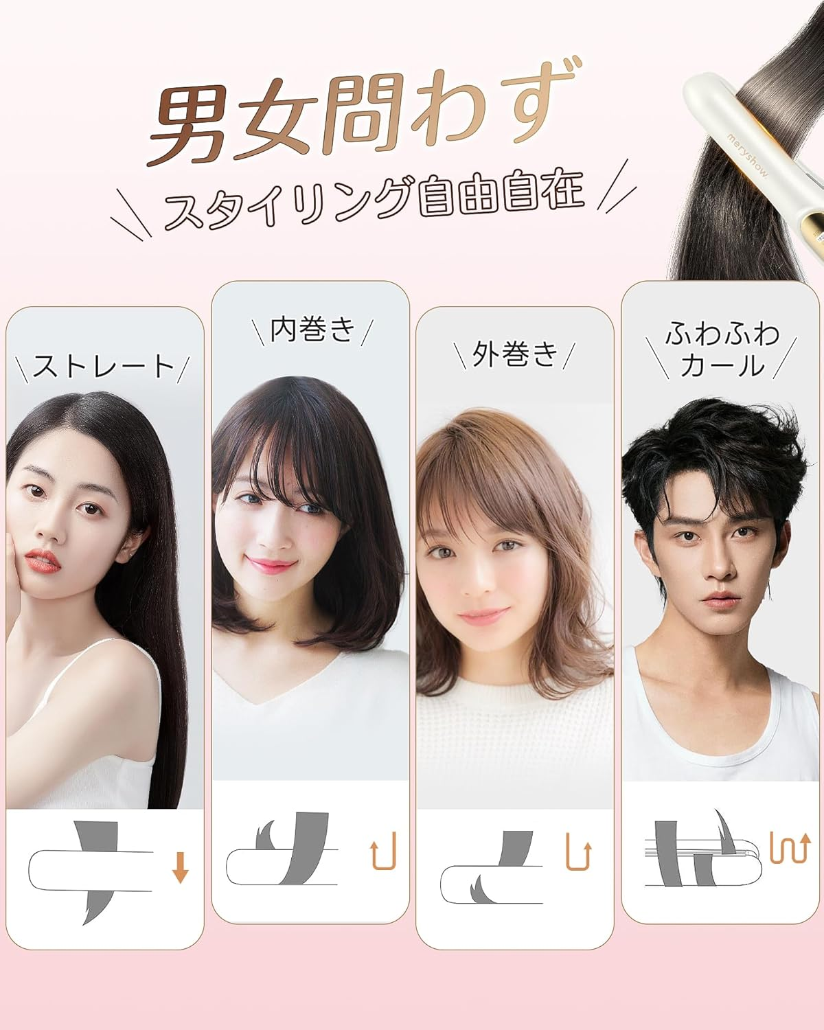 New Arrival Cordless Hair Iron, Carry-On Airplane, Straightening Iron, Dual Use, Mini, Small USB Rechargeable, 4,500 Mah, Curl, Convenient to Carry, Malfunction Prevention, 3 Temperature Adjustment, image number 2