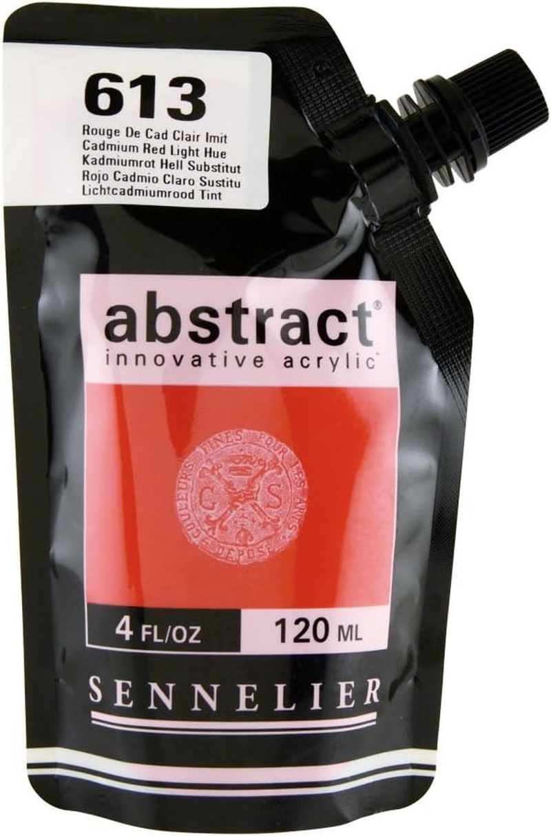 Sennelier Abstract Acrylic Paint, Satin Cadmium Yellow Medium Hue, 120Ml - Quality Pigment Load, Intense Vibrant Colours, Fluid Free-Flowing Formula - Ideal for Artistic Expression and Detail Work