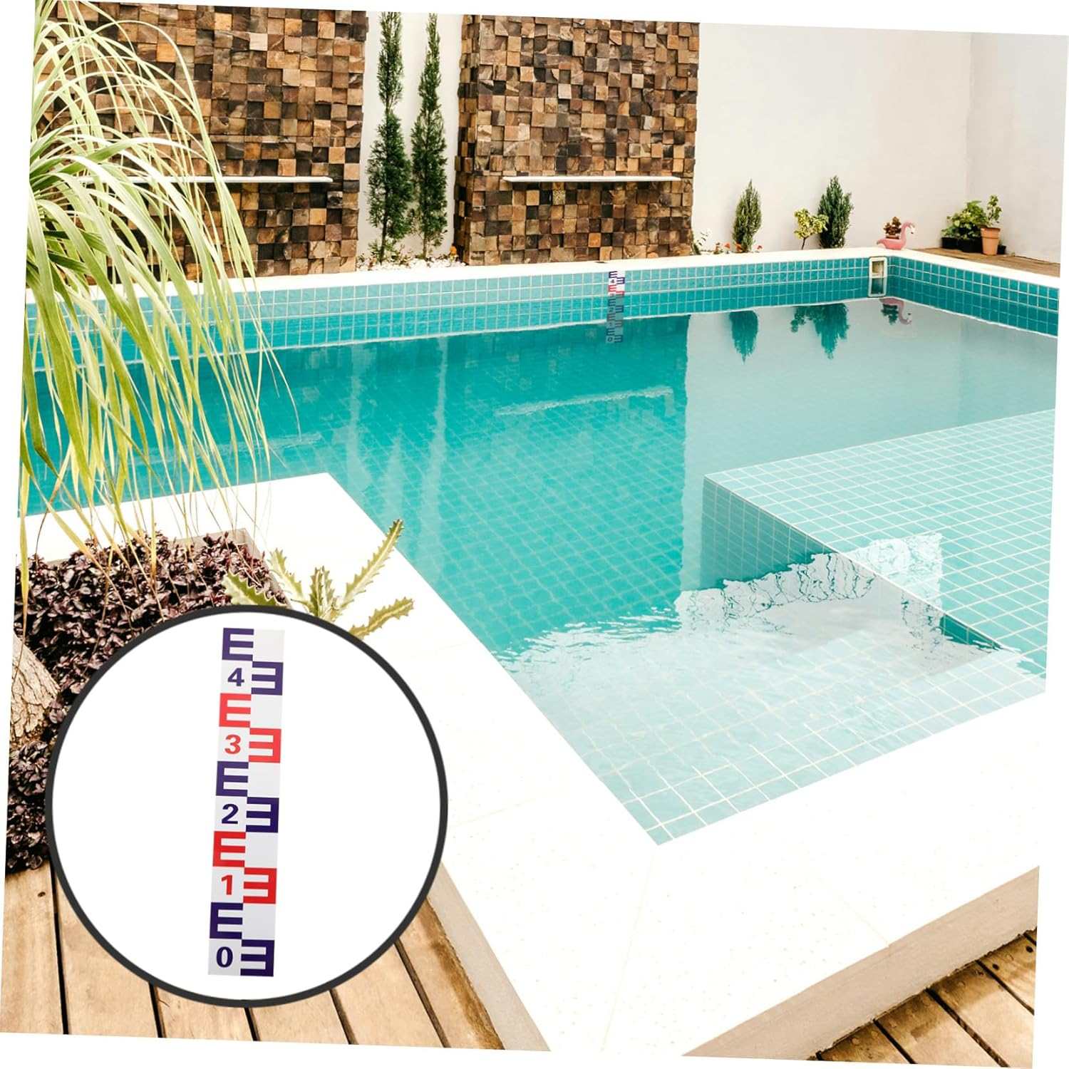 Ibasenice Reflective Water Level Measuring Sticker Aluminum Ruler Self-Adhesive Gauge for Pools Tanks Wear-Resistant Water Height Indicator image number 4