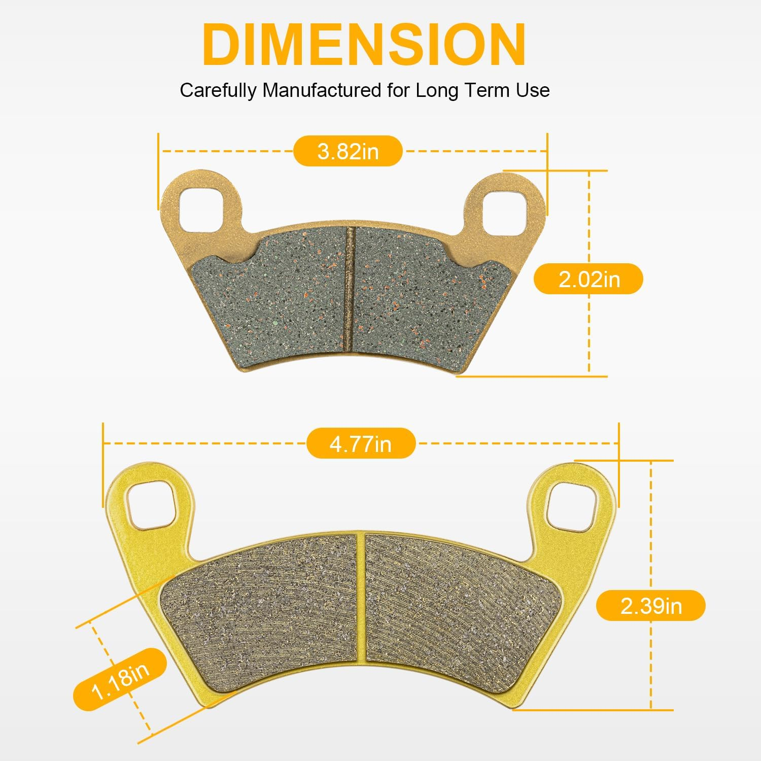 Front and Rear Severe Duty Brake Pads for Polaris ACE RZR Ranger XP 500 570 700 800 900 2202413 2205949 image number 3