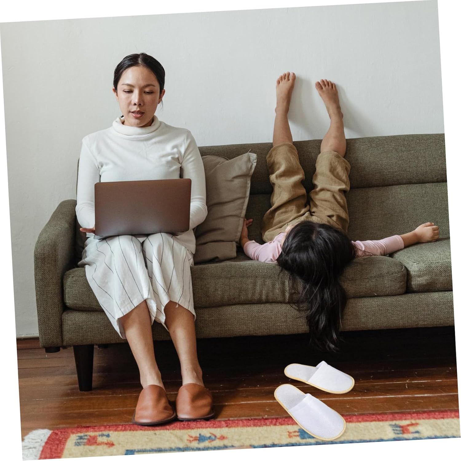 Ipetboom Slippers Sliders Non Hotel White Cotton - Assorted Color image number 3