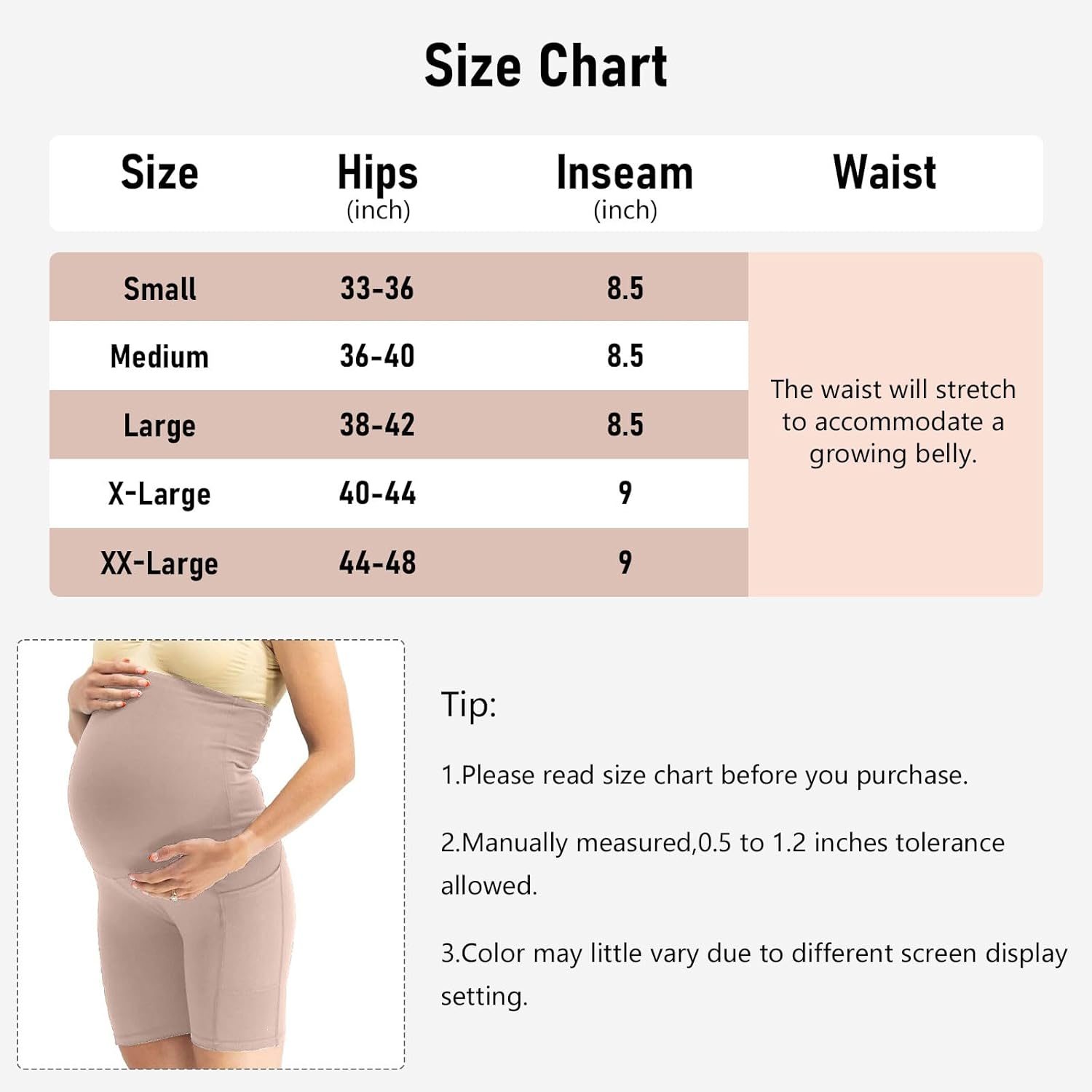 Maternity Shorts for Women over the Belly Pregnancy Biker Shorts Workout Active Running Yoga Shorts with Pockets
