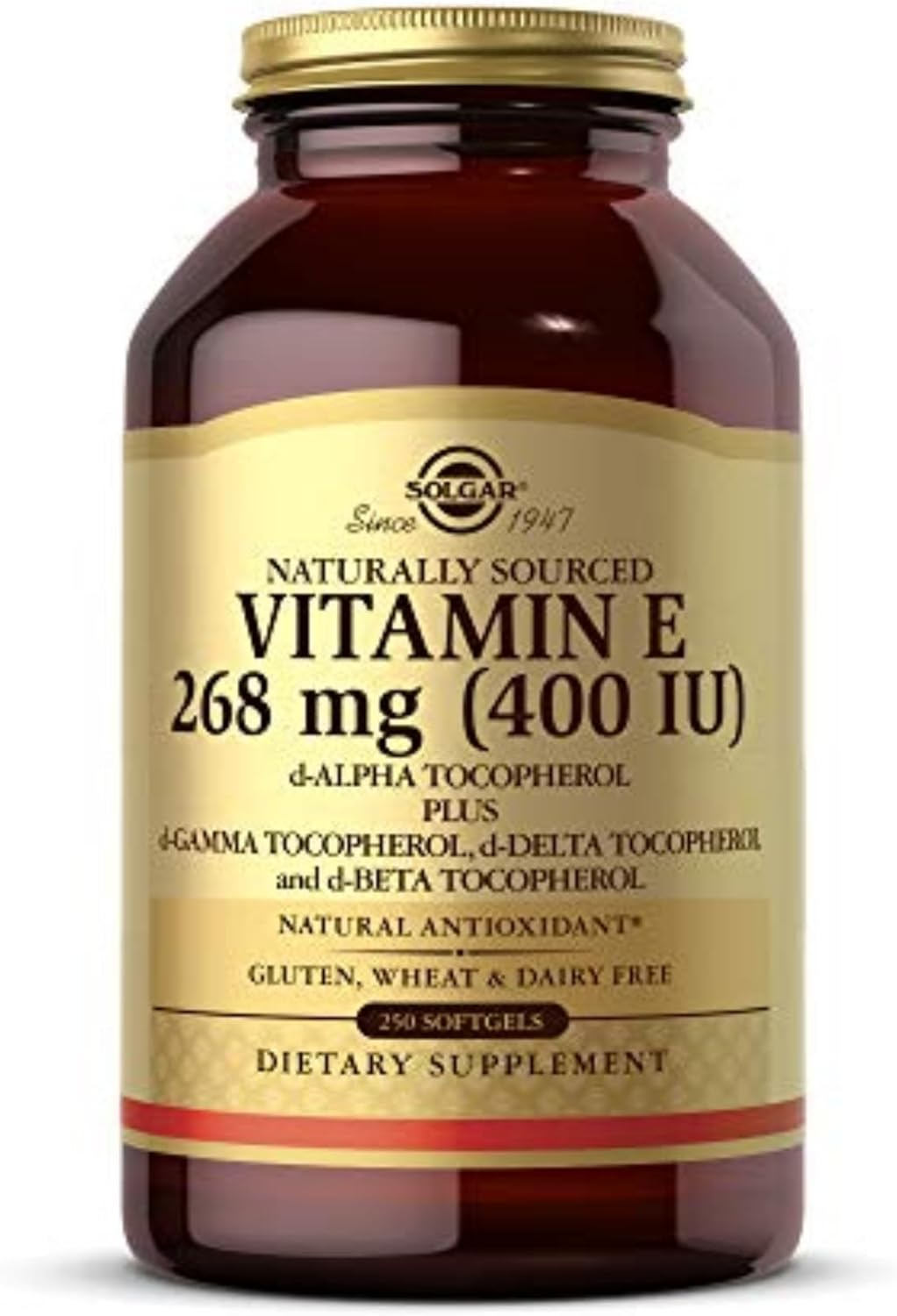 Solgar Vitamin E 400 IU Mixed Softgels D-Alpha Tocopherol and Mixed Tocopherols, 250 Count image number 3