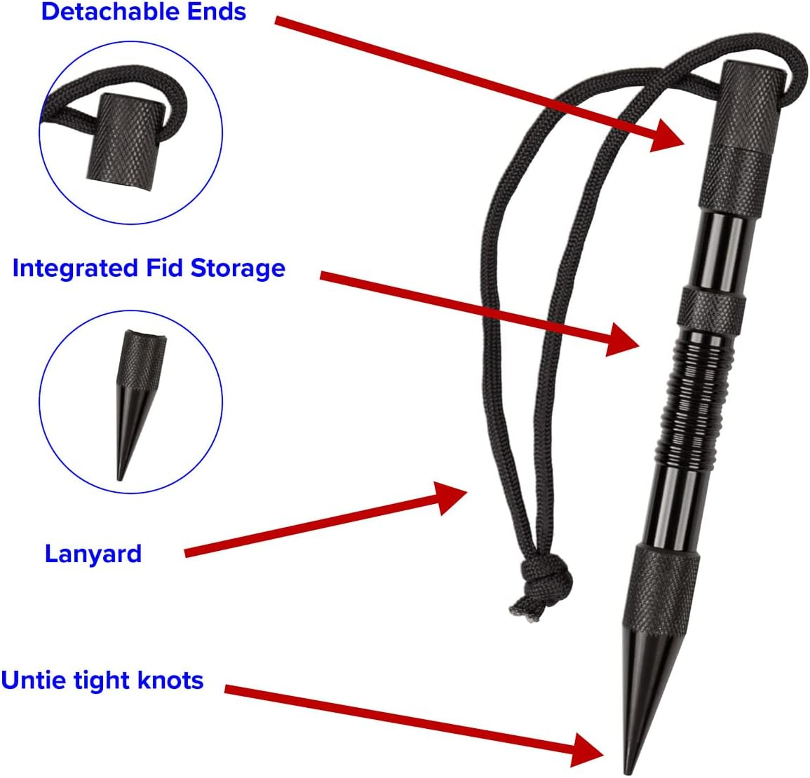 Paracord Planet 12 PC FID Set &ndash; Stainless Steel &ndash; Lacing Needles/Smoothing Tool/Stitching Set for Paracord Work - DIY