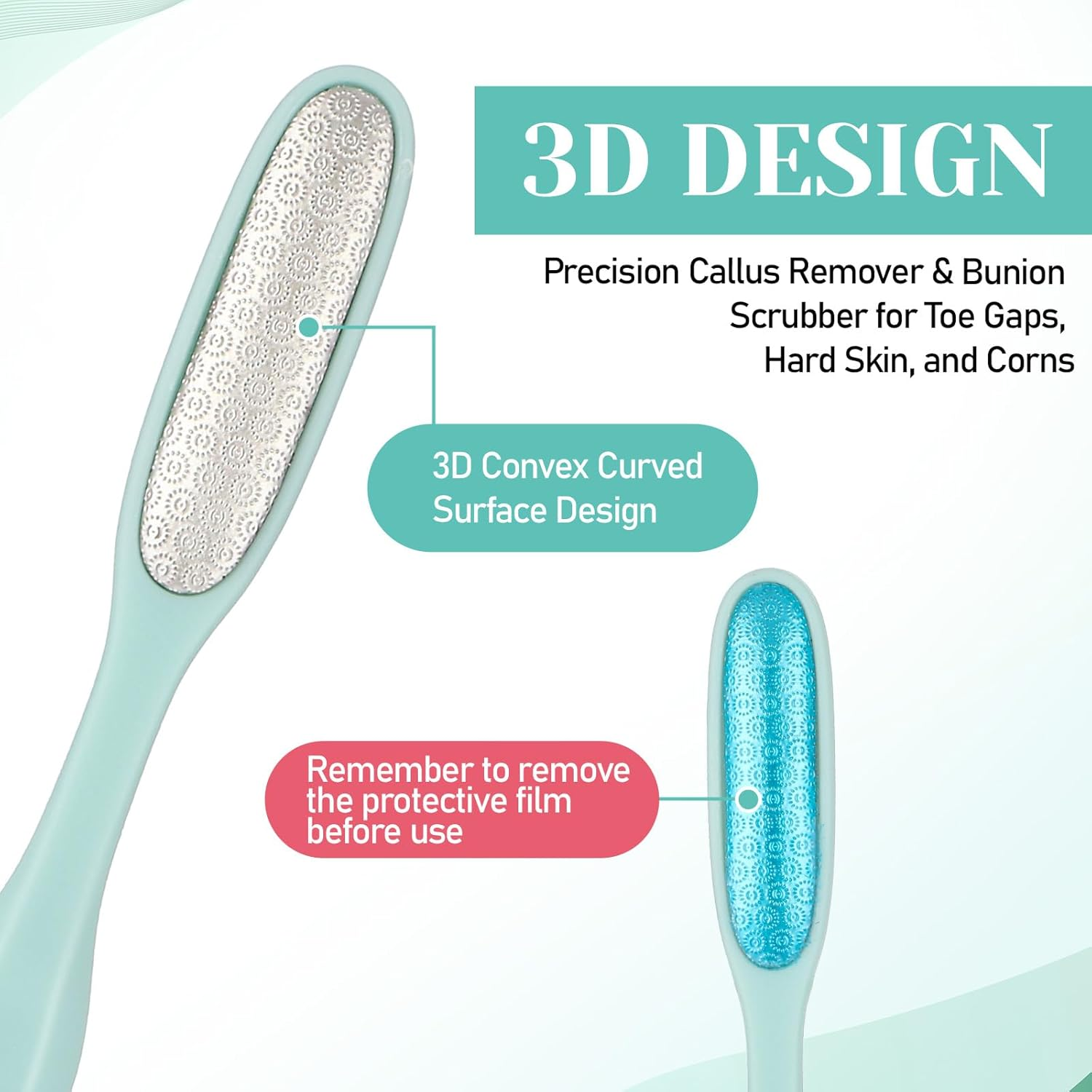 YBEATY 2Pcs Mini Foot File Precision Callus Remover Foot Files Callus Remover Bunion Scrubber Smooth Feet Heel Scraper for Toe Gaps Hard Skin Pedicures Hands in Shower Cracked Feet image number 1