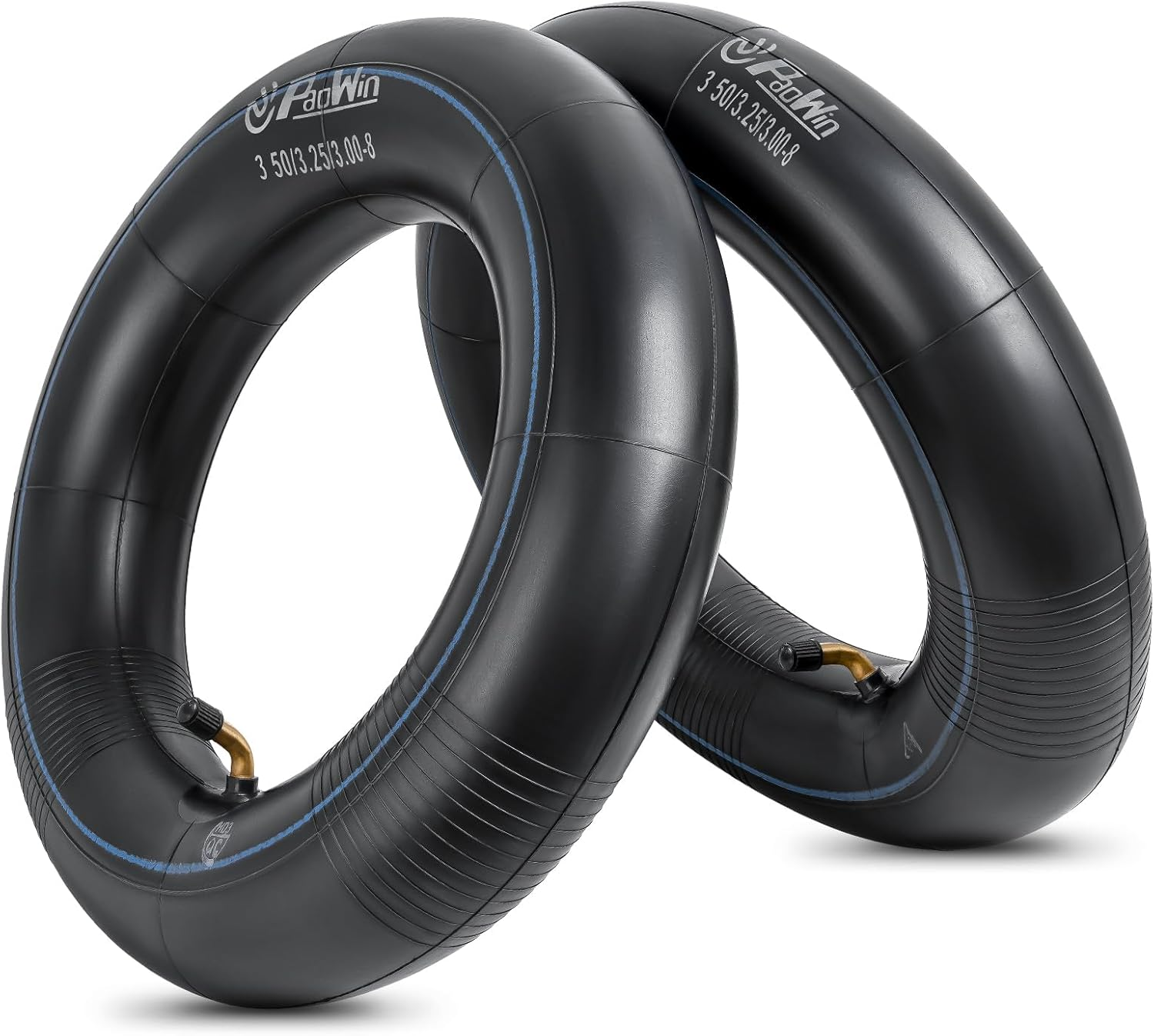 Paowin 2 Pcs 3.50-8 Tube,3.00-8 Tube,Tr87 Bend Valve,3.50/3.00-8 Wheelbarrows Inner Tubes,Compatible with 3.50-8 3.00-8 Hand Truck/Lawn Mower/Garden Trolley Tire,Pt-030 image number 5