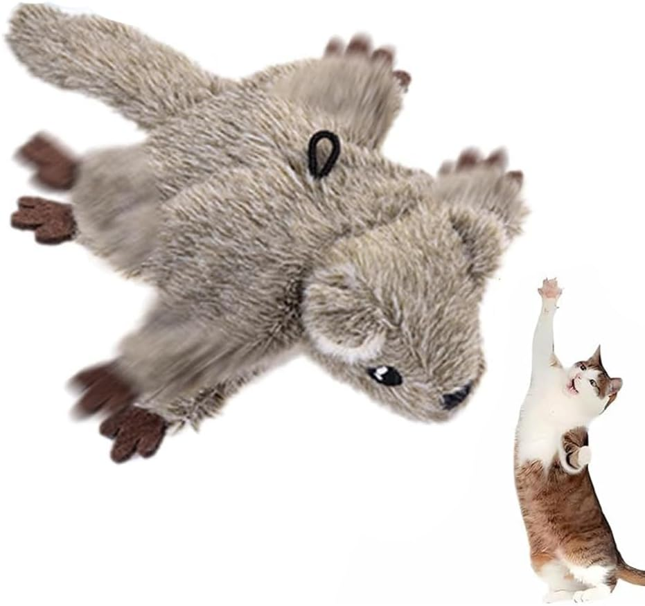 2026 New Interactive Cat Bird Toy, Flapping Wings Sparrow Catnip Toys, Vivid Chirping, Simulation Bird Singing Cat Toy, Electric Interactive Cat Toys for Indoor Cats, Rechargeable (Sparrow)