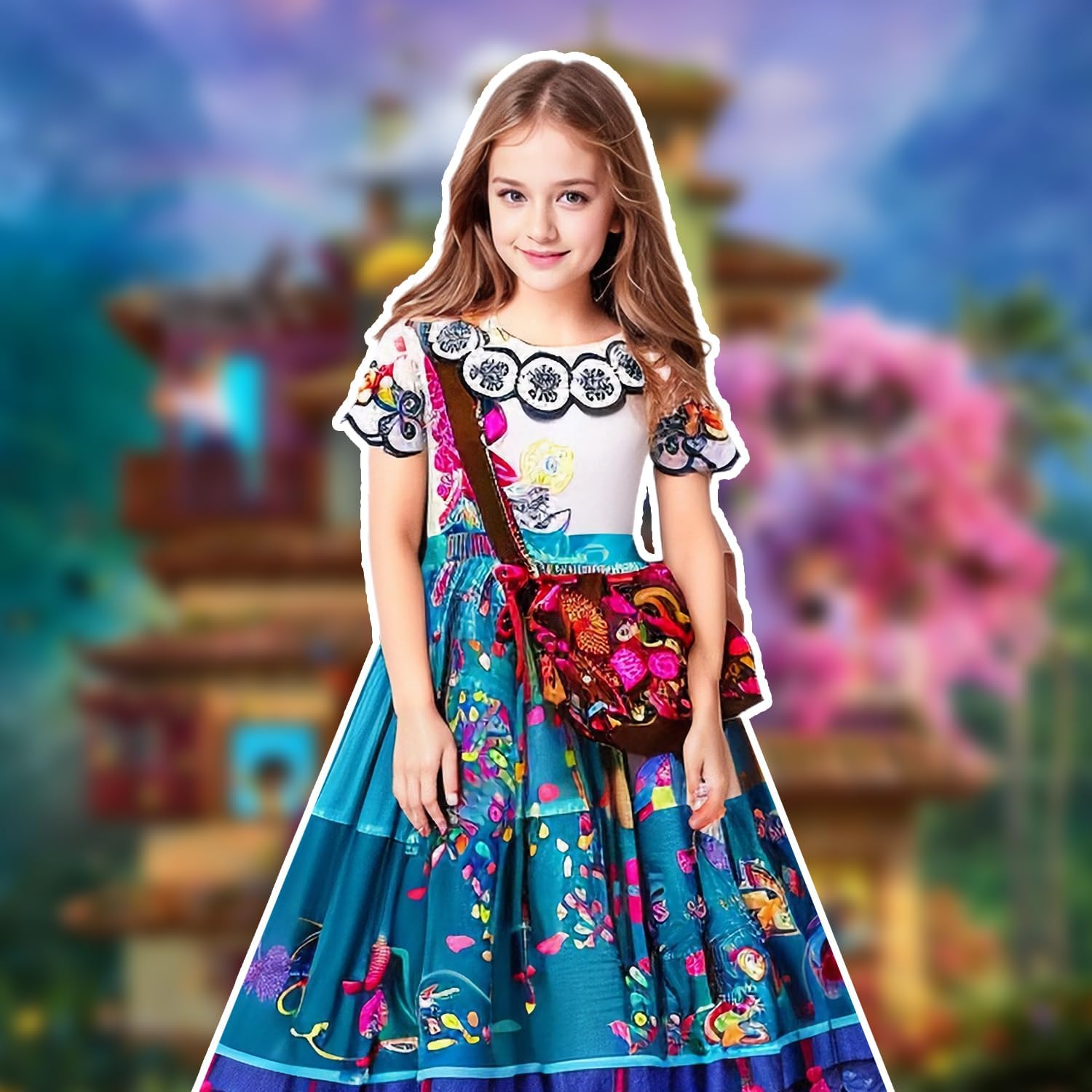 Magic Family Princess Costume Halloween Cosplay Dress up for Girls with Accessories image number 6