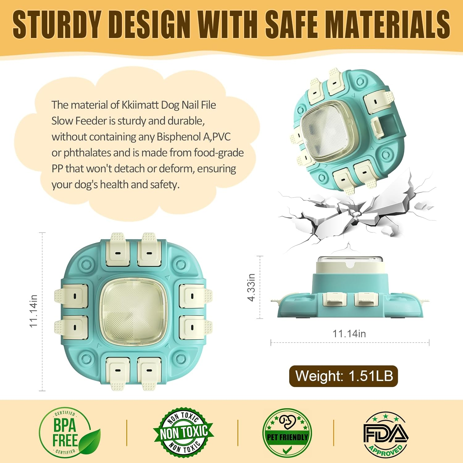 Dog Slow Feeder Interactive Toy, Dog Food Puzzle Toy for Entertainment 2 Levels, Dog Treat Puzzle Food Dispenser for All Breeds Smart Dog, Dog Enrichment Toys for Brain Training image number 2