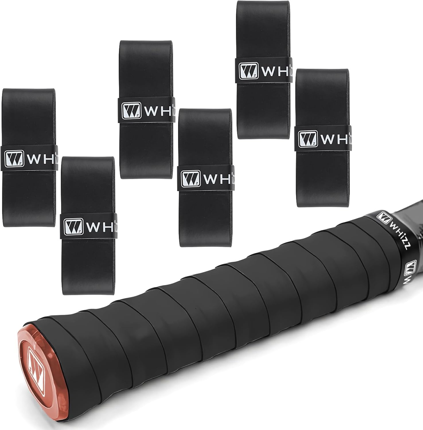 Tennis Racket Grip Tape, 6 Pack Precut anti Slip Tennis Grip Tape, Super Absorbent Dry Feel Tennis Grips Overgrip for Tennis, Badminton, Pickleball, Black image number 5