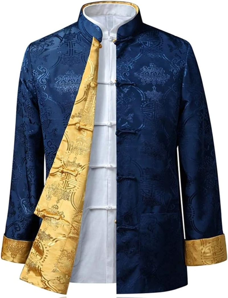 Men/Women Chinese Tang Suit Tops - Both Sides Coating Jacket Long Sleeve Martial Arts Kung Fu Shirts Chinese Tang Suit National Costumes