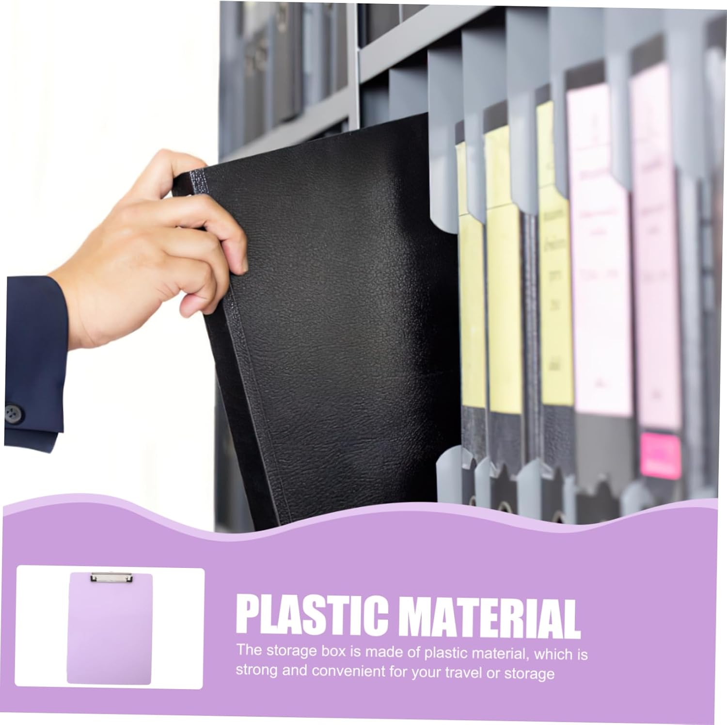 BUTIFULSIC Plastic File Storage Box Desk Accessories Photo Storage Boxes Card Holder image number 6