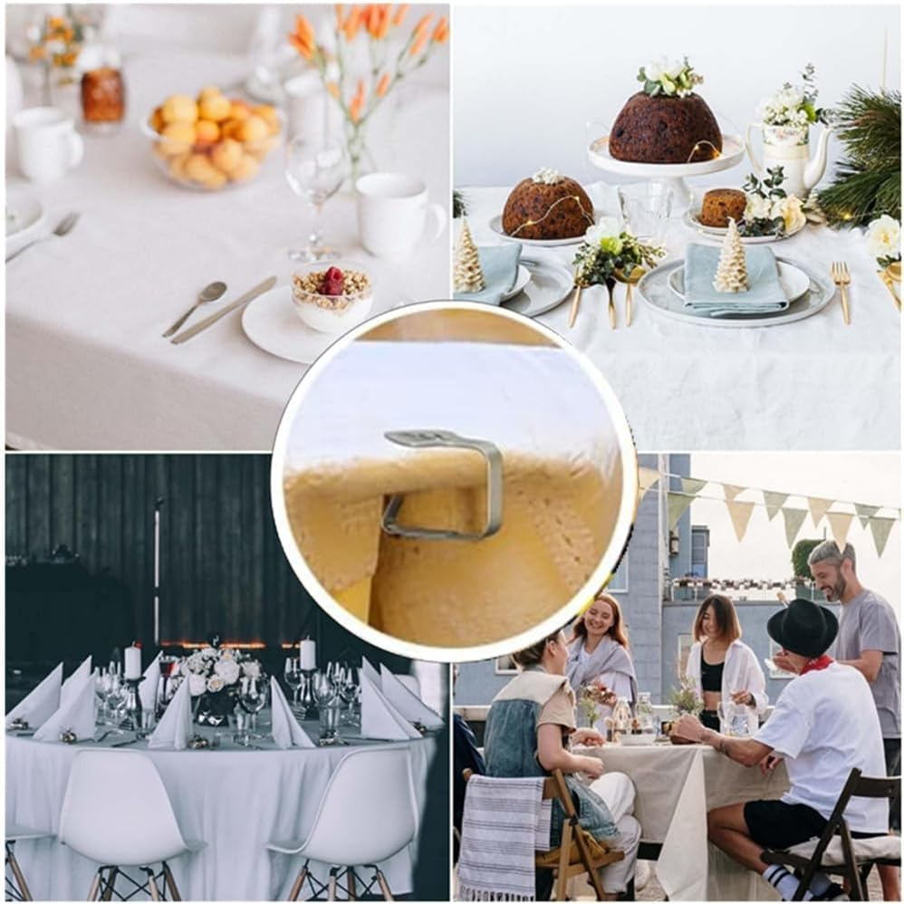 10PCS Stainless Steel Tablecloth Clips, Leaf Table, Outdoor Tablecloth, Thickened Table Clips, Family Wedding Picnic (Silver) image number 4