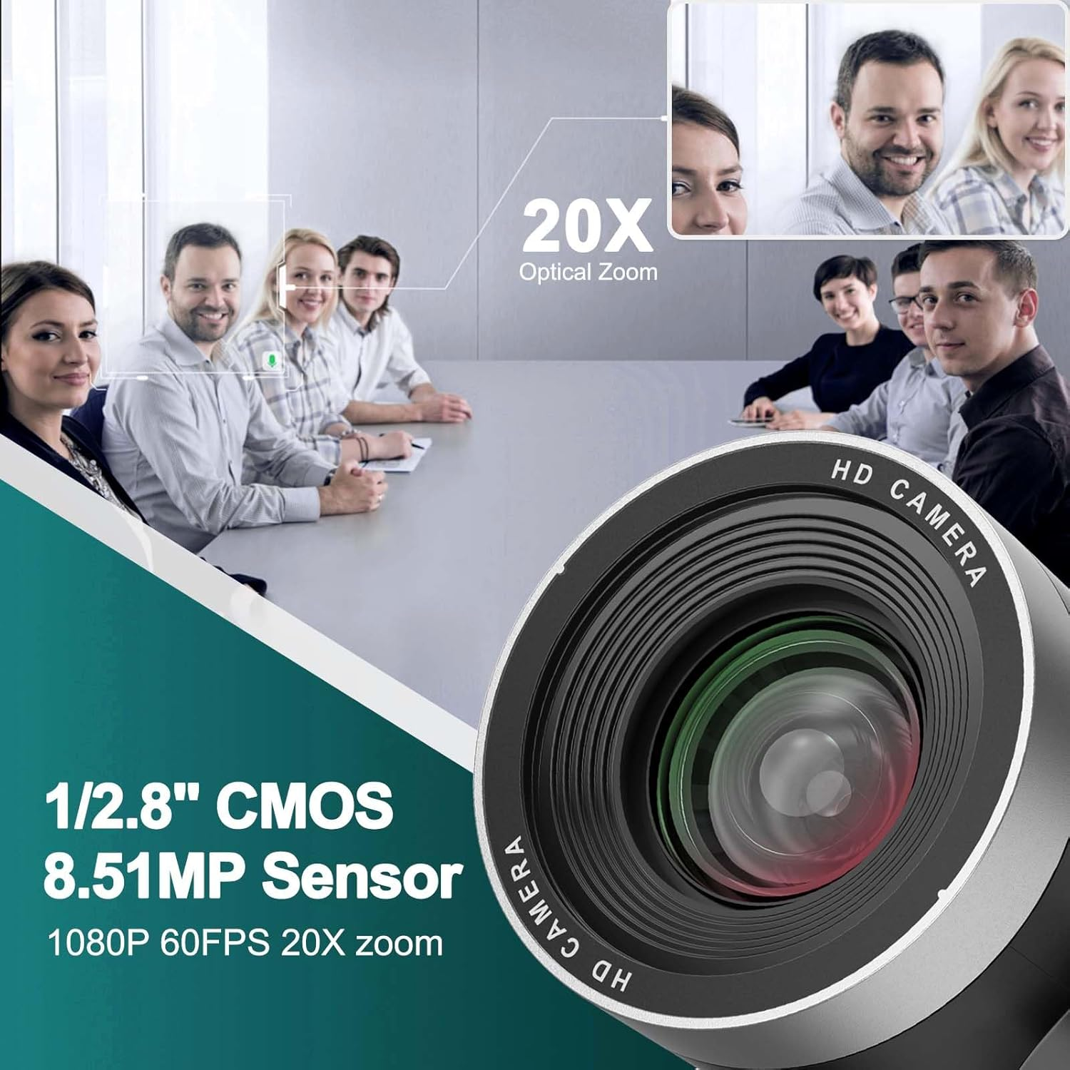 ADKIDO PTZ Camera,20X Optical Zoom Cameras with HDMI,SDI Camera Support PTZ Control and IP Live Streaming Output for Conferencing, Church, PV20X-SDI image number 2