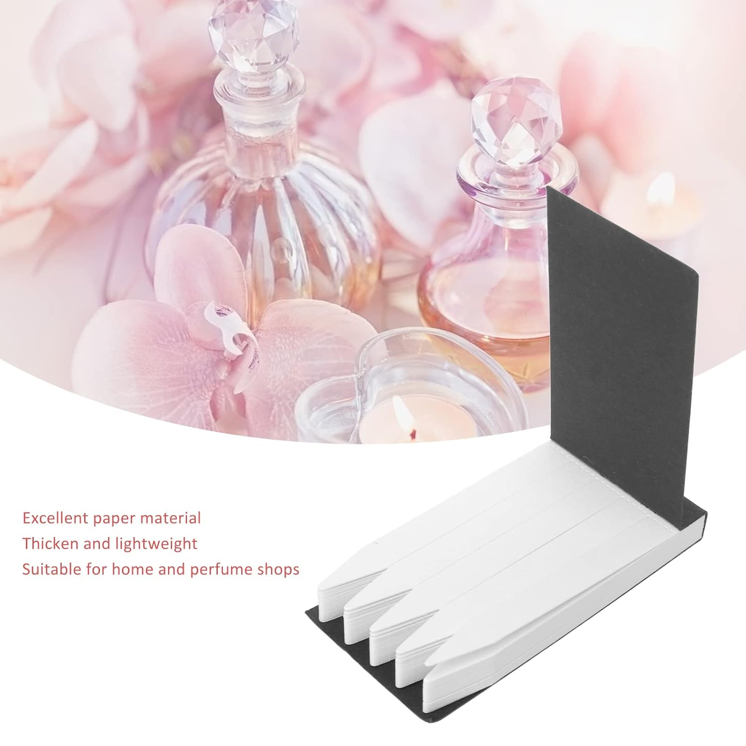100Pcs Perfume Test Strips, Essential Oils Paper Test Strips, Disposable Perfume Blotters for Aromatherapy Testing and Fragrances, 0.8 X 8Cm Perfume Tester Strips for Perfume Shops
