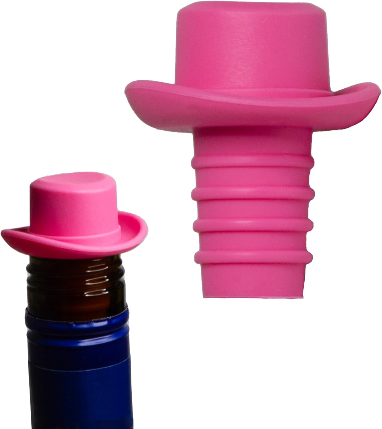 Champagne Stopper - Wine Stopper - 1Pcs - Pink Cowboy Hat - Kitchen Tools & Gadgets - Hens Party Decoration - Bachelorette Party Decorations - Food Grade Silicone - Reusable Airtight Seal - Fun Gift image number 5