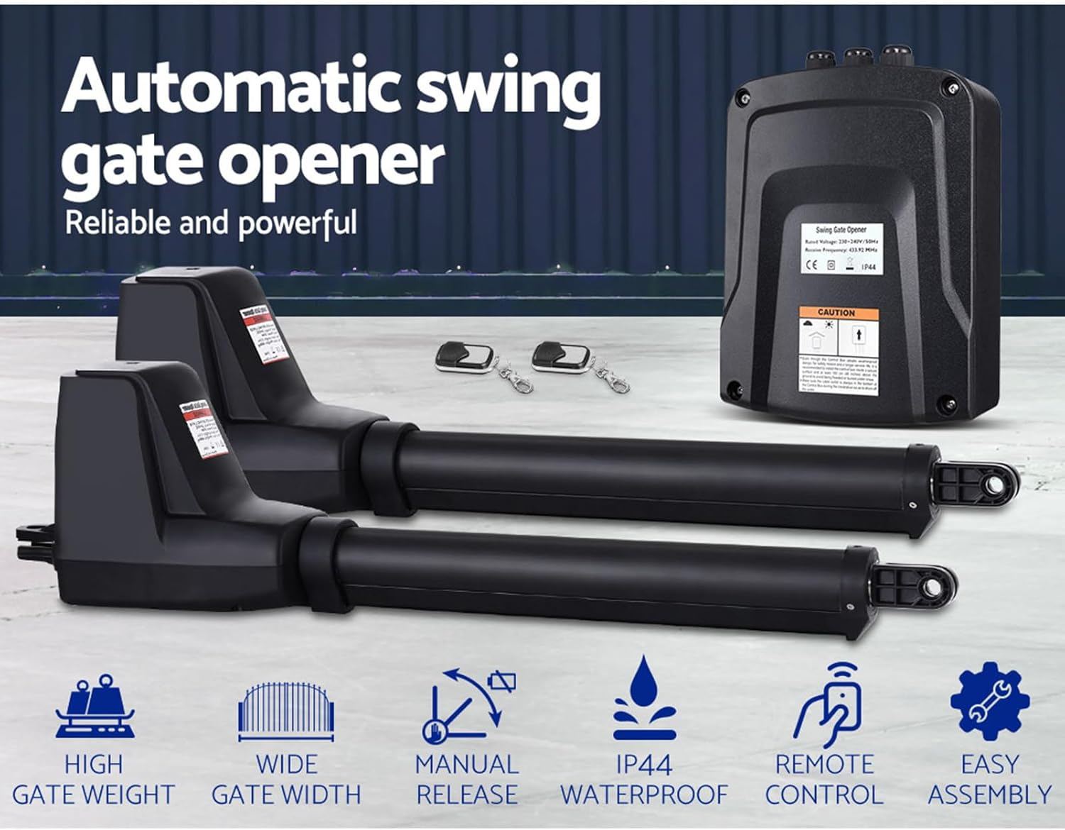 Automatic Electric Gate Opener Double Swing Remote Control Kit image number 6