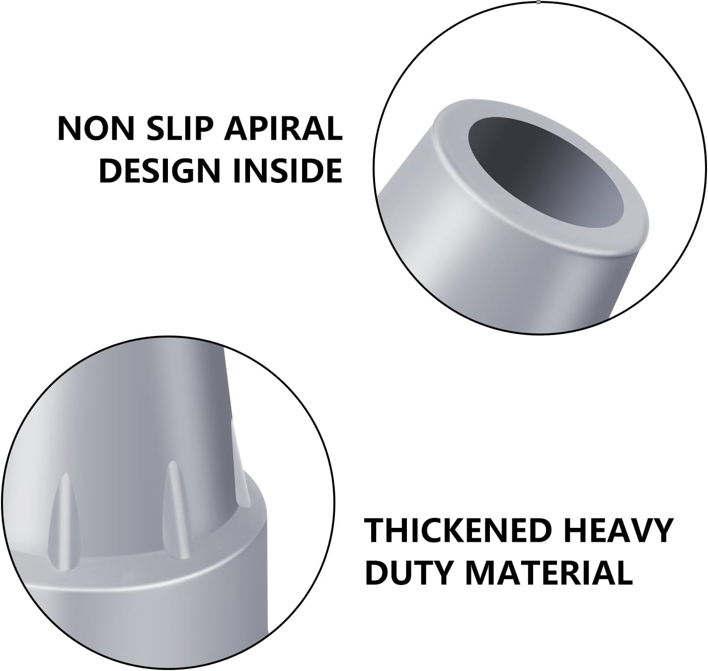 Crutch Tips, 4-Pack 7/8 Inch Upgrade Heavy Duty Rubber Crutch Accessories Replacement Rubber Cane Tips image number 4