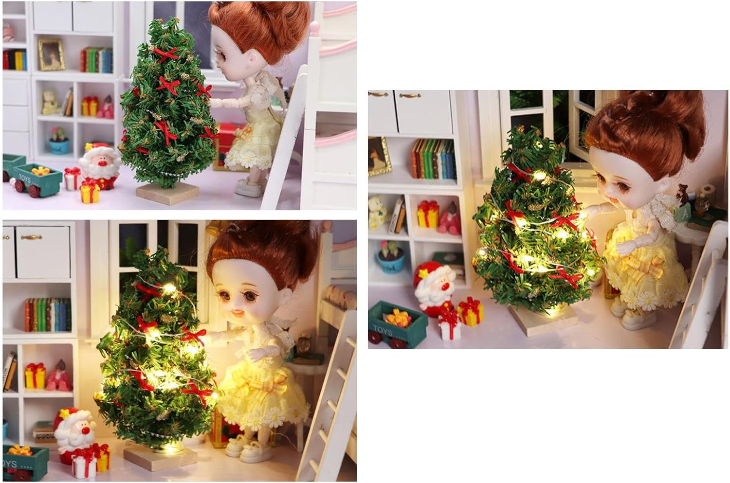 Table Christmas Tree - Illuminated Christmas Tree, Christmas Scene Decor| 1/12 Realistic Dollhouse Ornaments, Delicate Room Decor for Party Gifts, Migno Holiday Ornaments image number 1