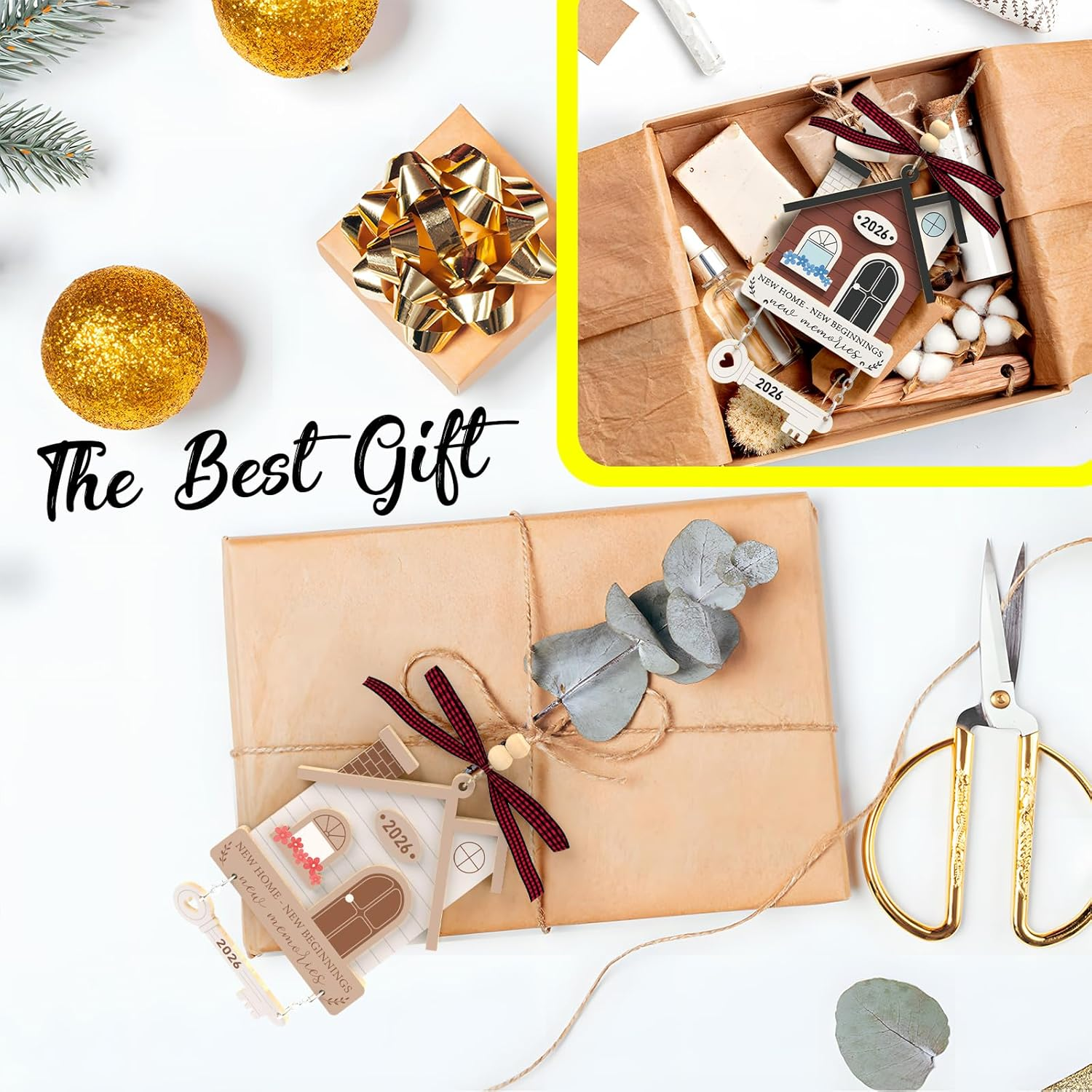 House Warming Gifts New Home - Housewarming Gifts for New House - Housewarming Gift Presents for Women, Couple - New House New Beginning -New House Owners Gift Ideas - Wooden Home Ornament 2026