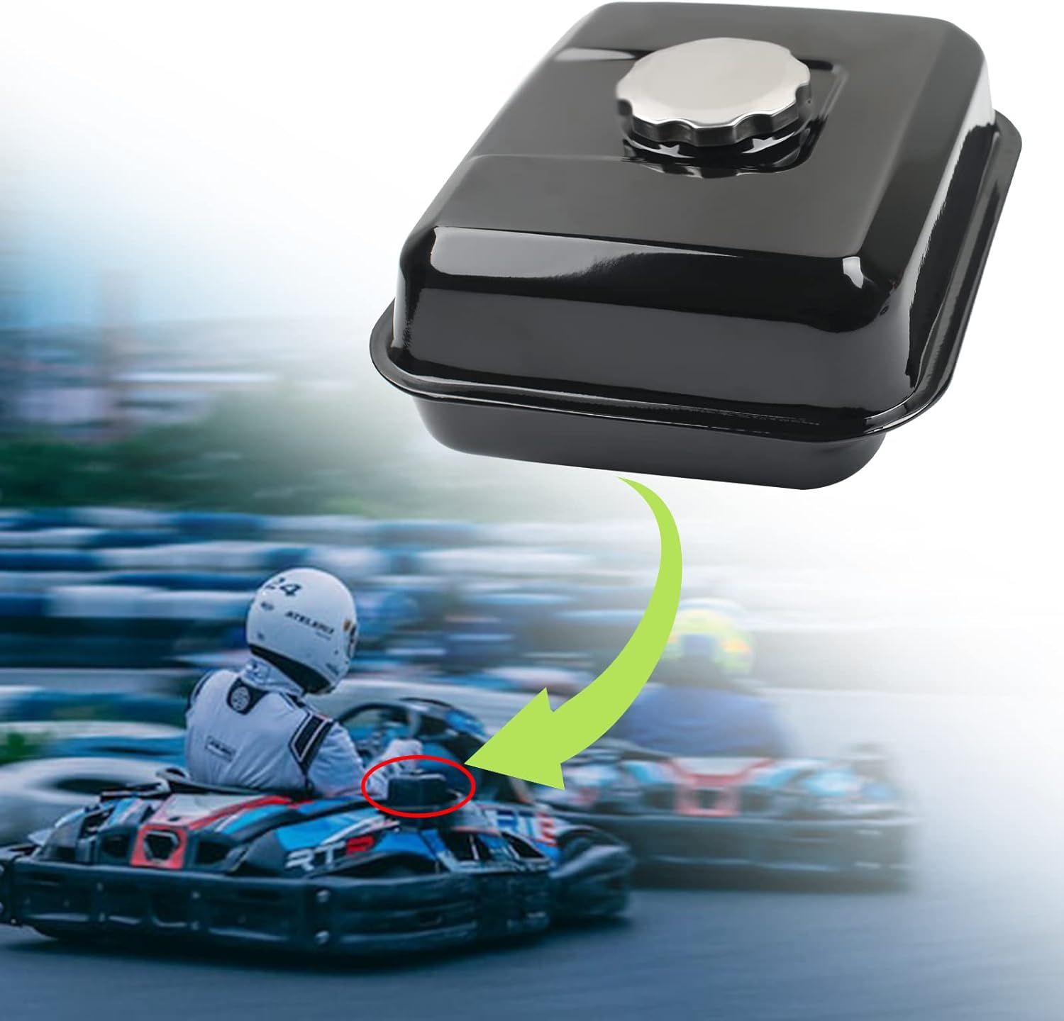 3L Gas Fuel Tank Kit, Replacement for Honda GX200 GX160 GX140 Engine, Harbor Freight Predator 196CC 212CC R210 Engine, Baja Warrior Heat 5.5HP 6.5HP MB165 MB200 Mini Bike image number 3