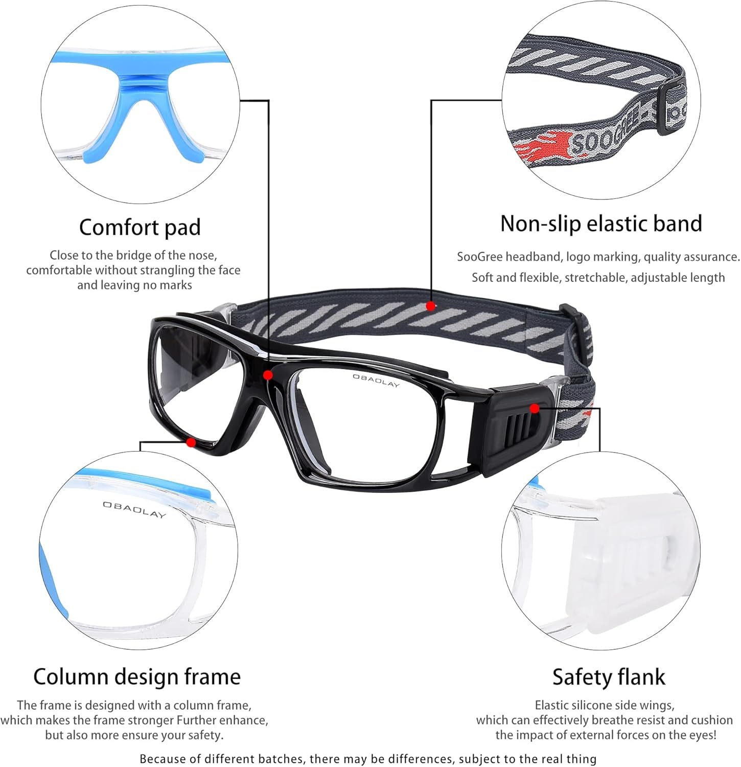 Sport Goggles Basketball Soccer Football Protective Eyewear Safety Goggles Adult Racquetball Goggles Lens Replaceable image number 5