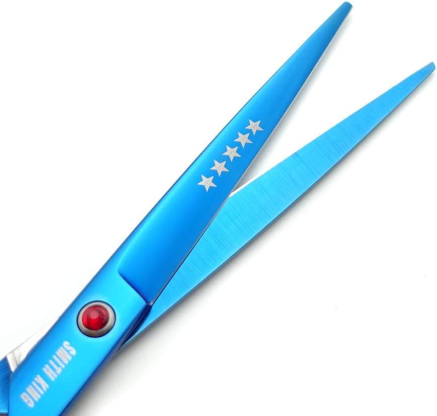7.0 Inches Professional Hair Cutting Thinning Scissors Set with Razor (Blue)